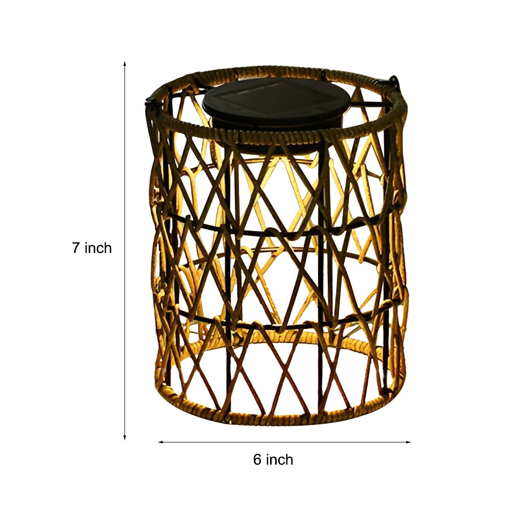 SolarGlow Laterne - Outdoor Rattan Solar Lampe Garten Dekor Elegare