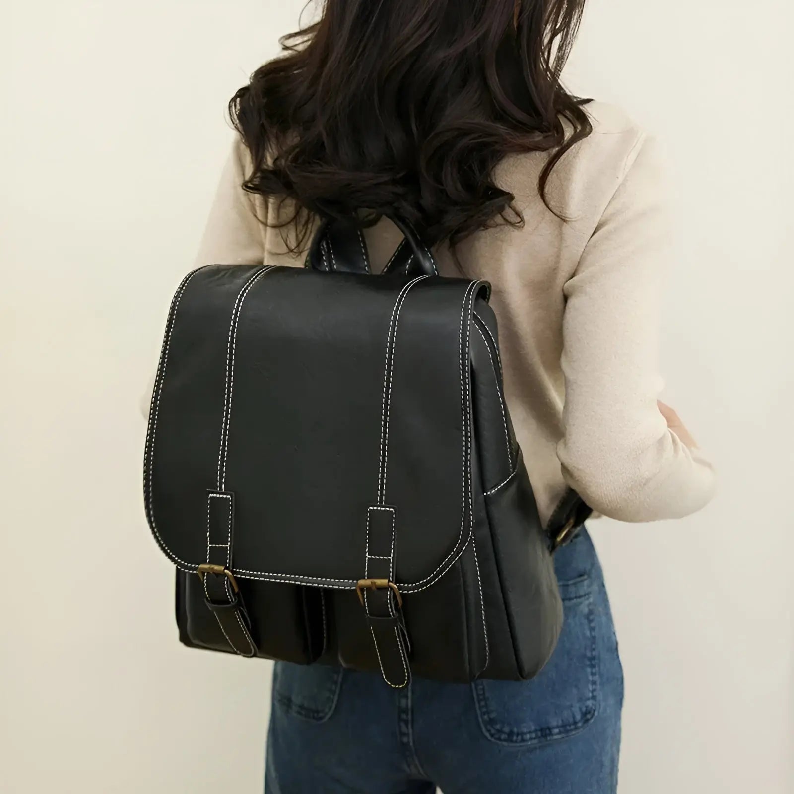 Leni Backpack - Vintage Leren Rugzak Voor Vrouwen - Velari - VLP159