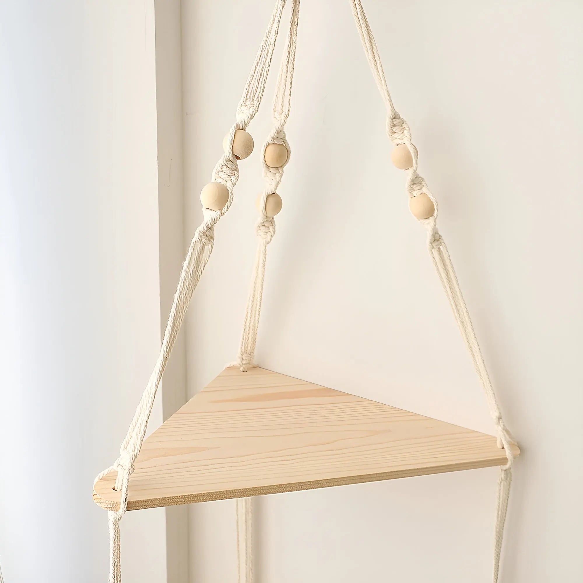 BohoFloat Shelf - Hangende Wandplank met Esthetische Driehoekige Touwen - Velari - VLP111