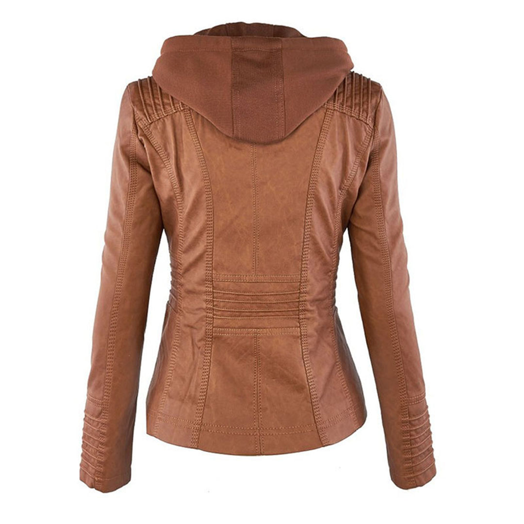 Sandra Jacket - Modische Lederjacke mit Reißverschluss Elegare