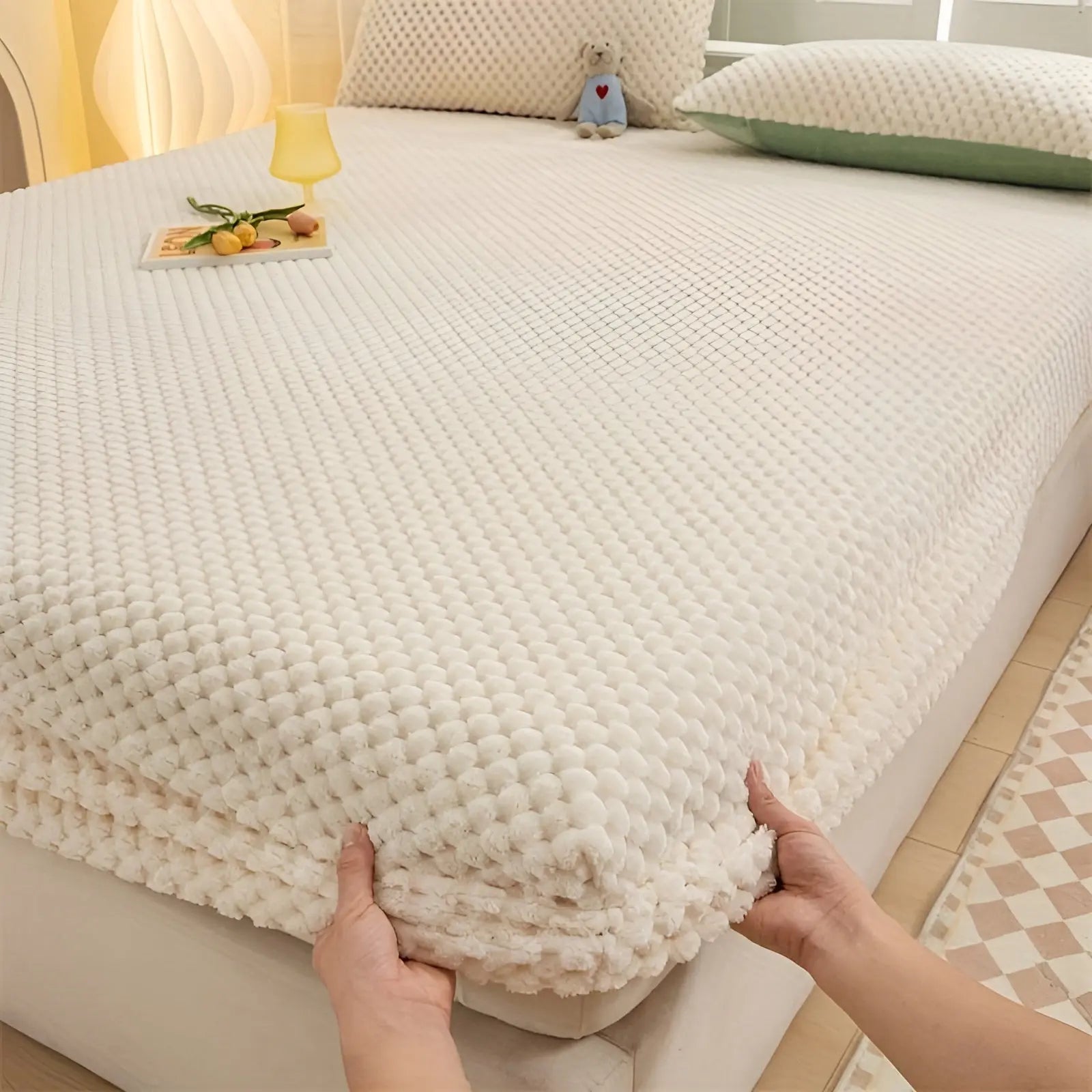 LuxeVelvet Duvet Cover - Luxus Anti-Rutsch Weicher Samt Spannbettlaken Matratzenschoner Elegari