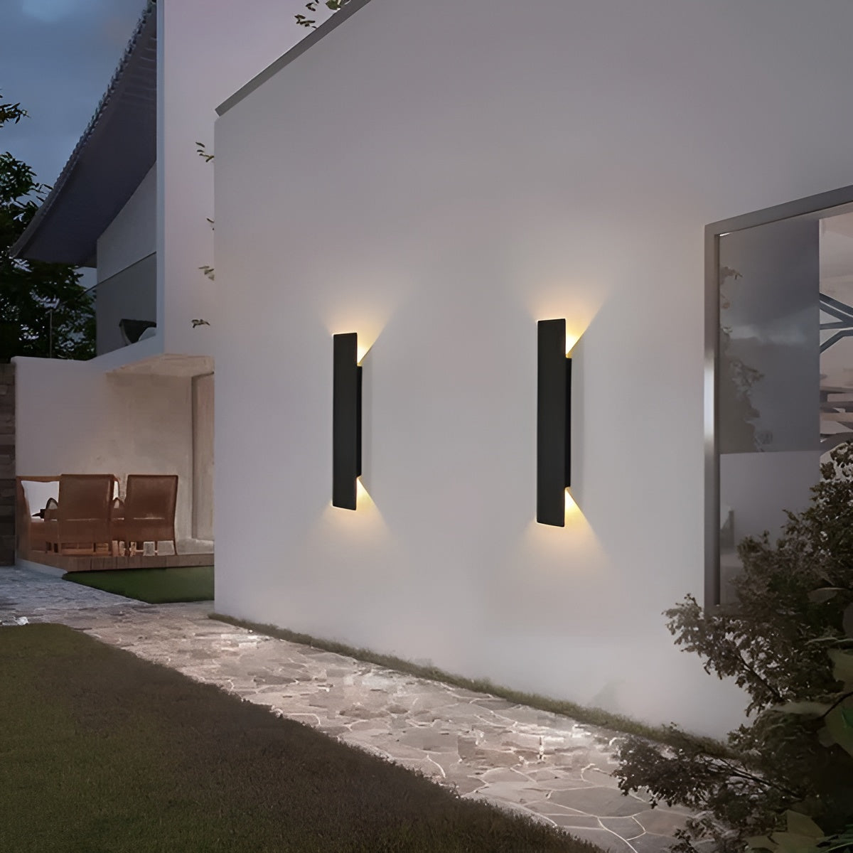 LuxeWall Light - Zeitgenössische Wetterfeste Aluminium Outdoor LED Wandlampe Elegare