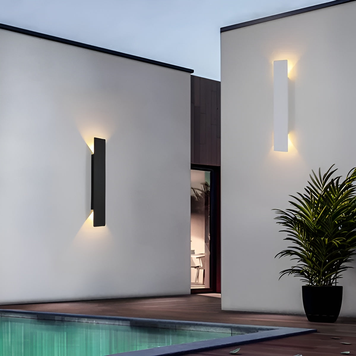 LuxeWall Light - Zeitgenössische Wetterfeste Aluminium Outdoor LED Wandlampe Elegare