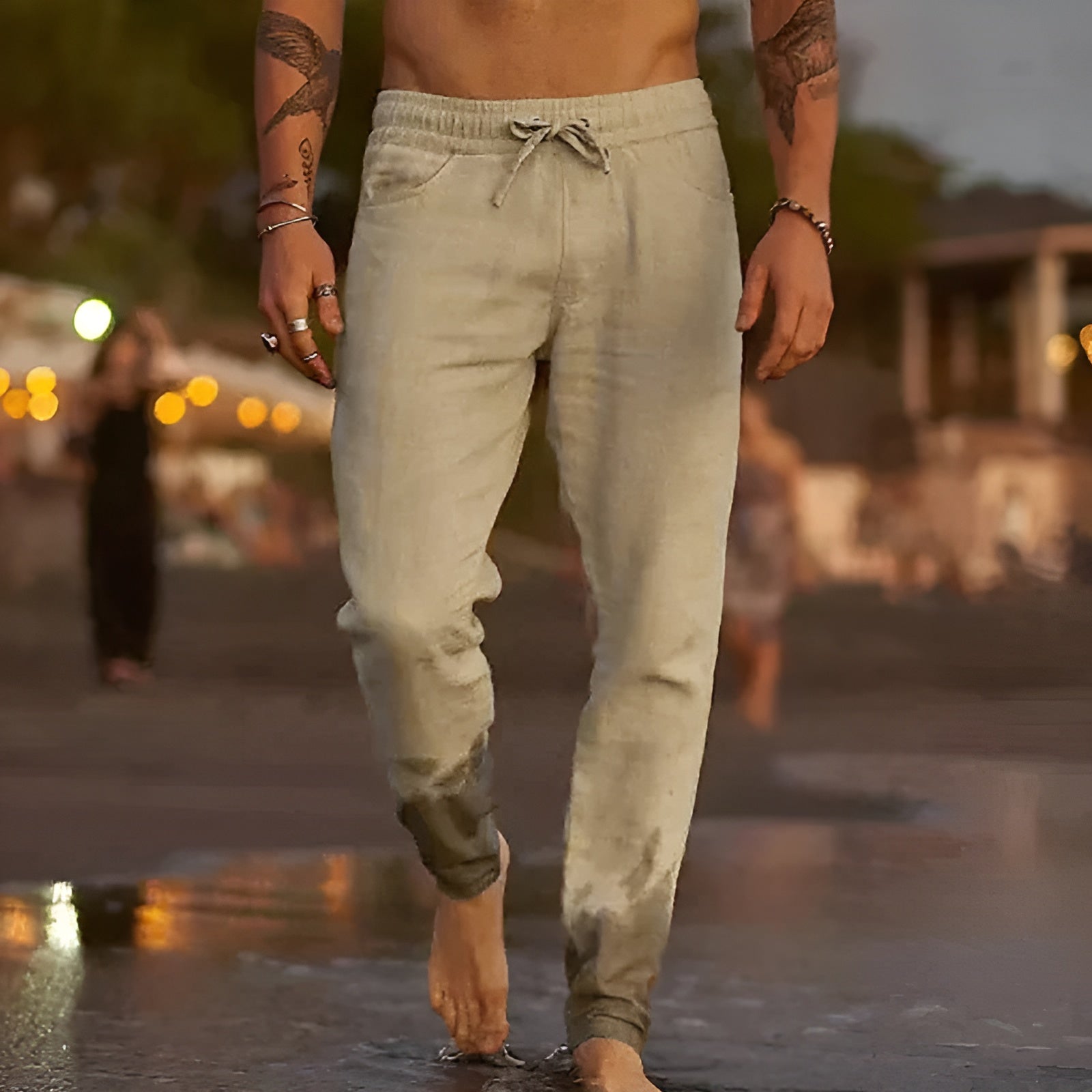 Maximilian Pants - Lässige Herren-Strandhose mit Kordelzug Elegare