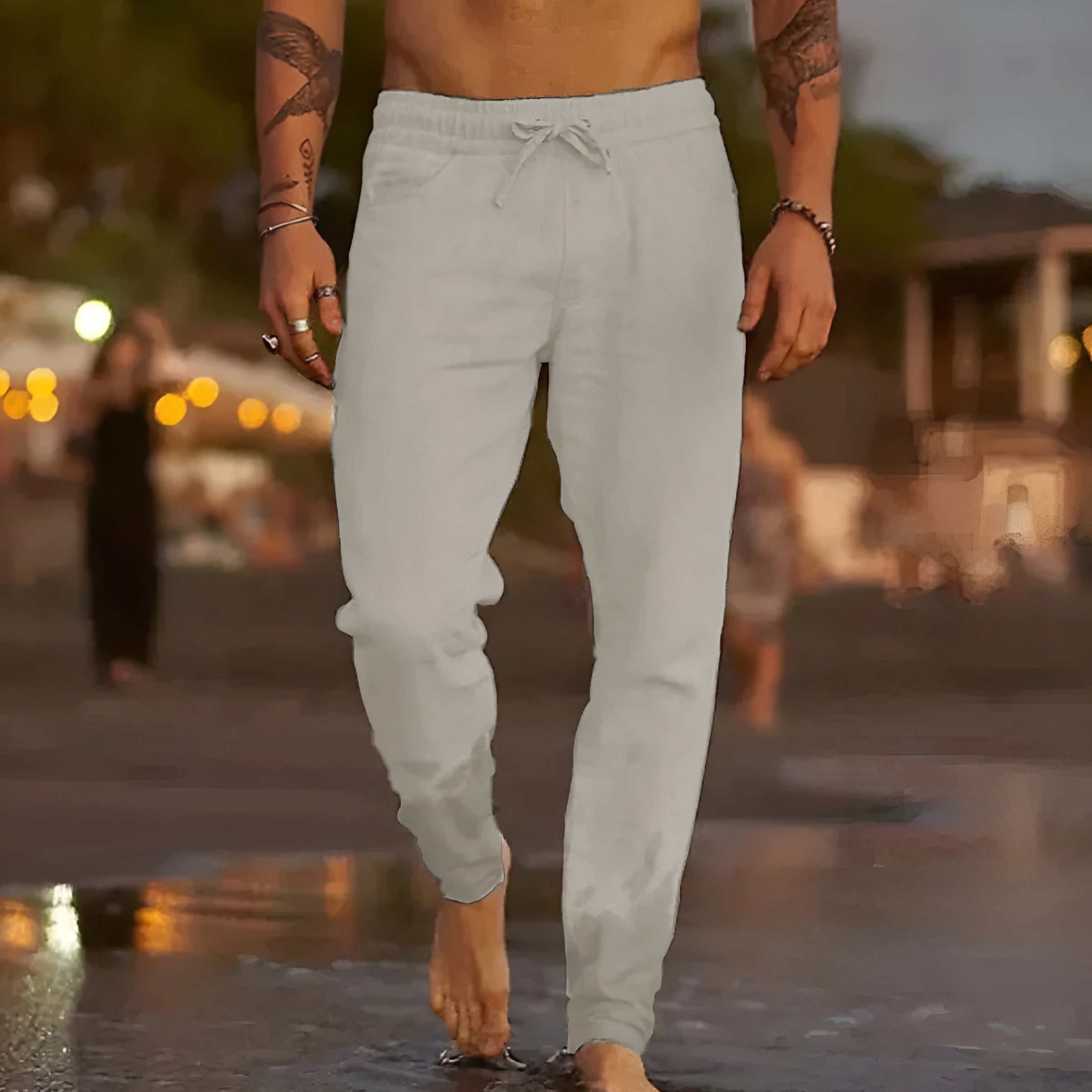 Maximilian Pants - Lässige Herren-Strandhose mit Kordelzug Elegare