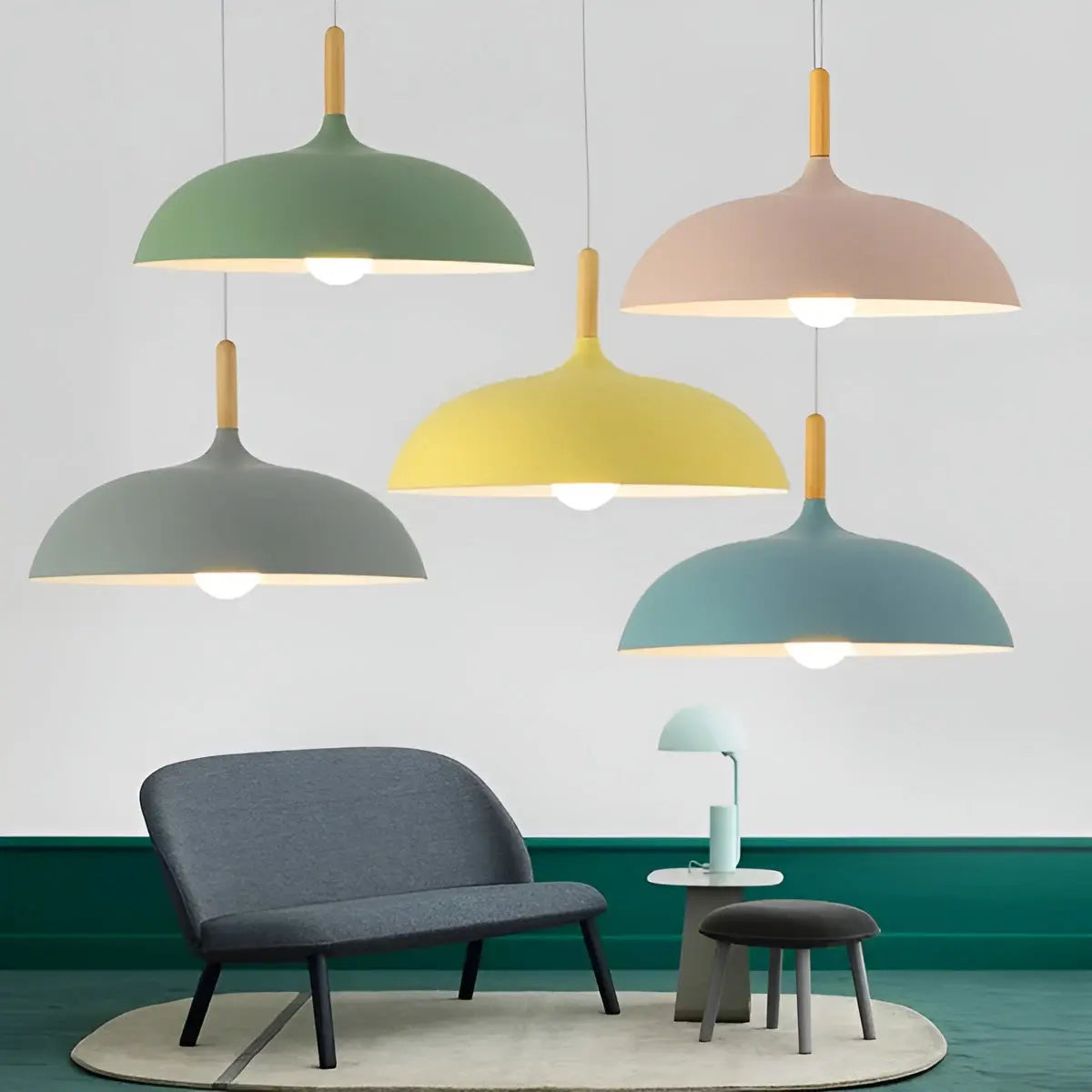 ModArt Lampe - Minimalistische skandinavische Eichen-Deckenpendelleuchte Elegare