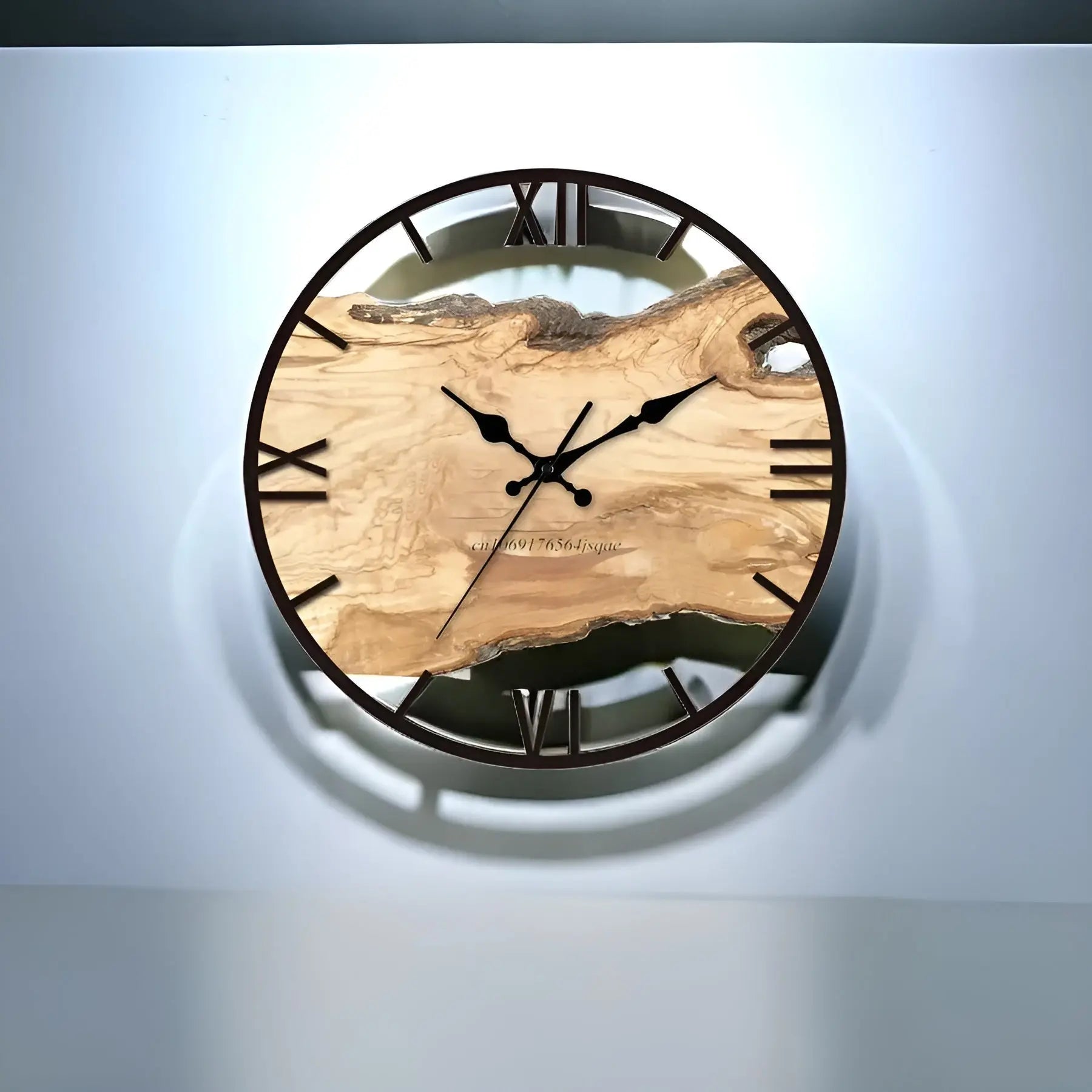 NordicWoodgrain Clock - Nordische Transparente Acryl Wanduhr Elegare