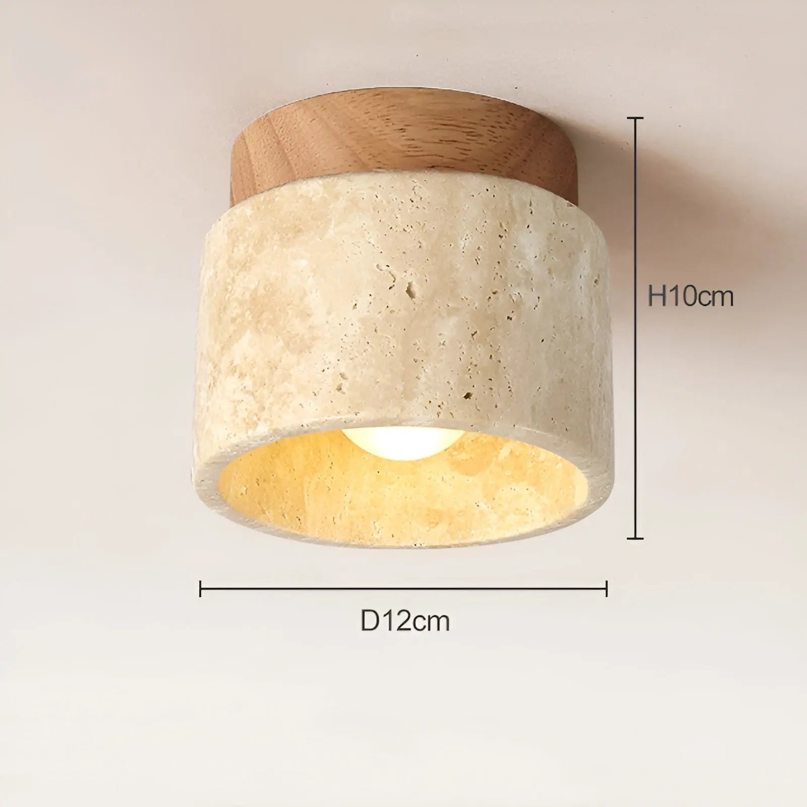 LumiStone Glow - Wabi Sabi Geel Marmer Japanse Plafondlamp - Velari - VLP126