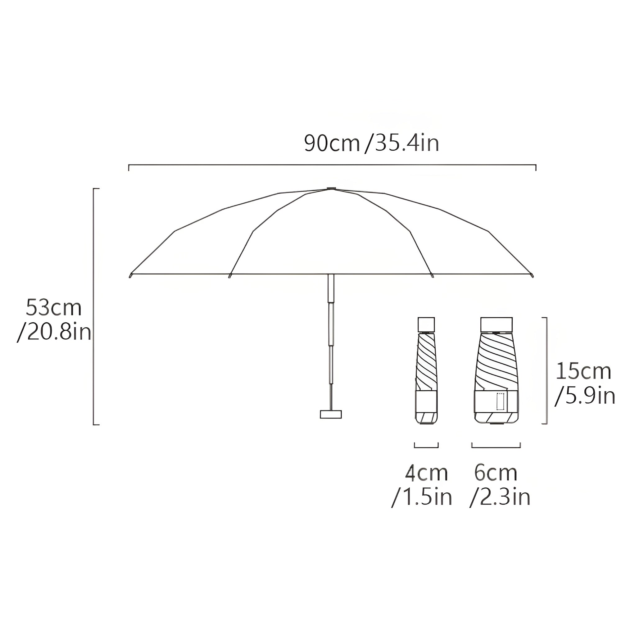 PocketSun Regenschirm - Leichter Kompakter Faltbarer Reise-Regenschirm Elegare