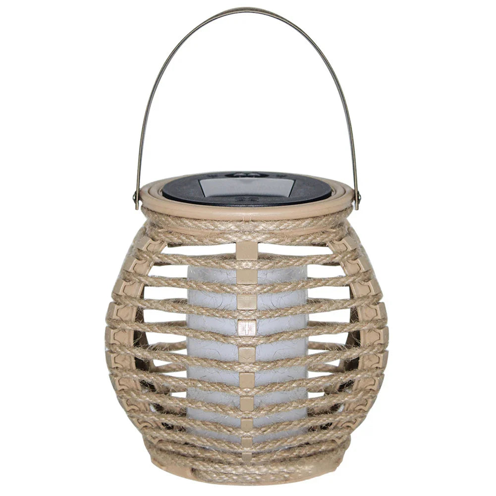 RattanRay Laterne - Wasserdichte Solarbetriebene Rattan Hängelaterne Elegare