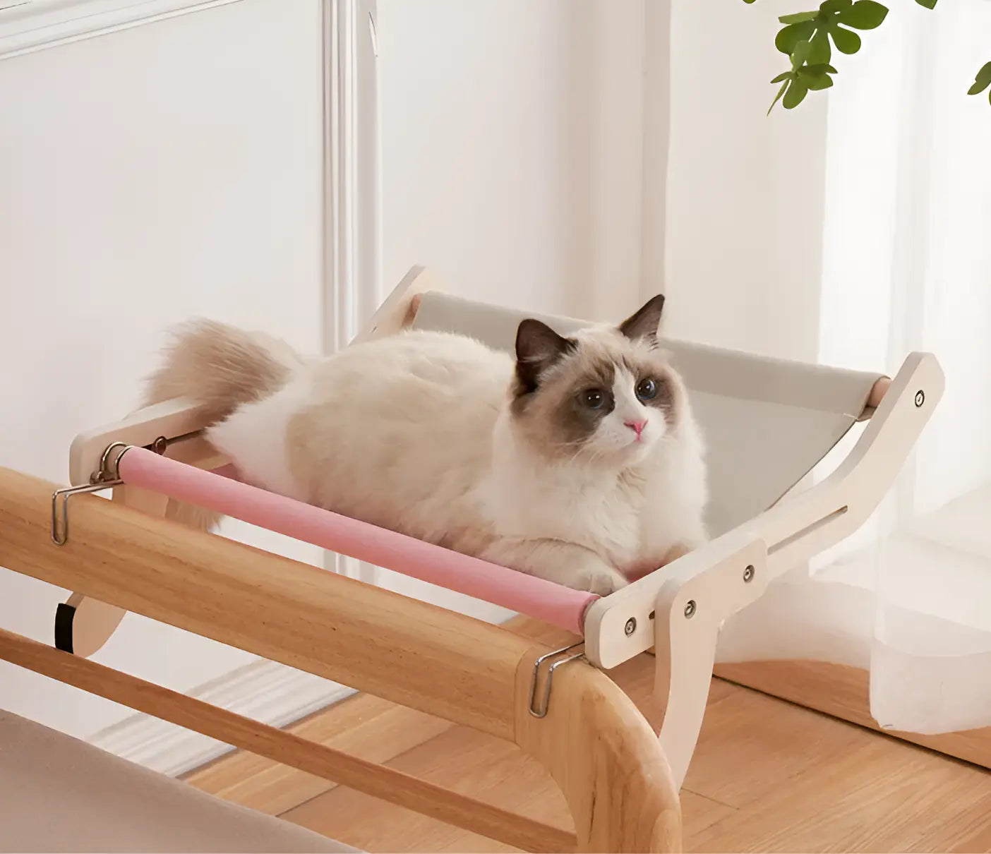 PurrLounge Hammock - Elegant Houten Hangmatbed Voor Katten - Velari - VLP162