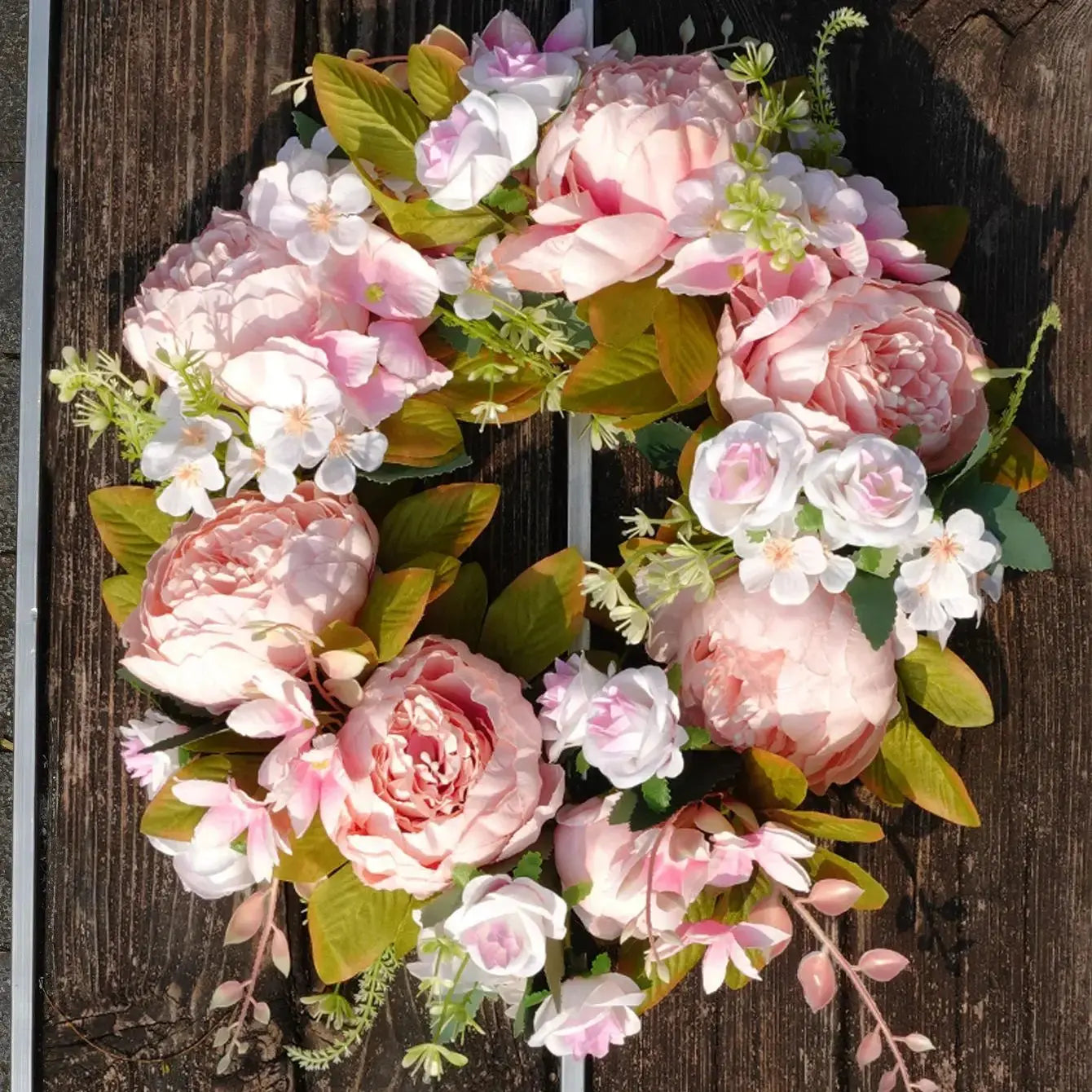 PeonyBloom Wreath - Künstliche Outdoor-Display Herbst Dekor Pfingstrose Kranz Elegare