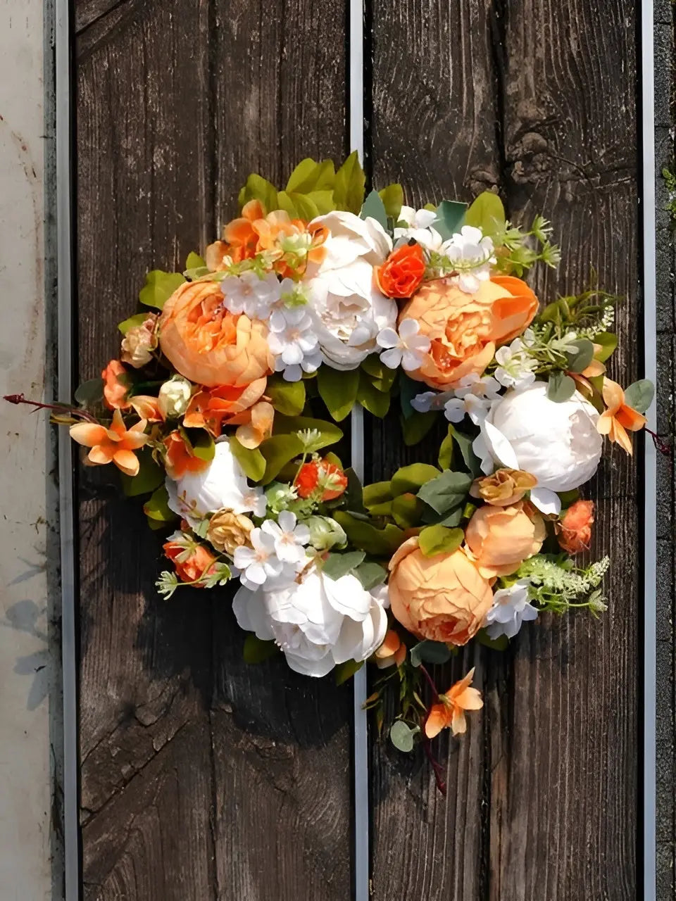 PeonyBloom Wreath - Künstliche Outdoor-Display Herbst Dekor Pfingstrose Kranz Elegare