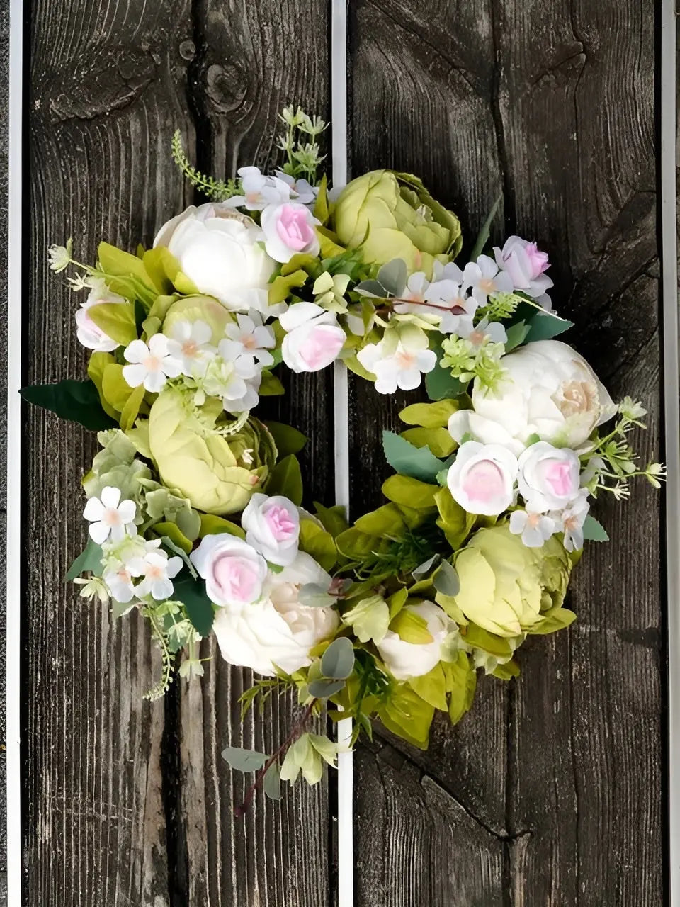 PeonyBloom Wreath - Künstliche Outdoor-Display Herbst Dekor Pfingstrose Kranz Elegare