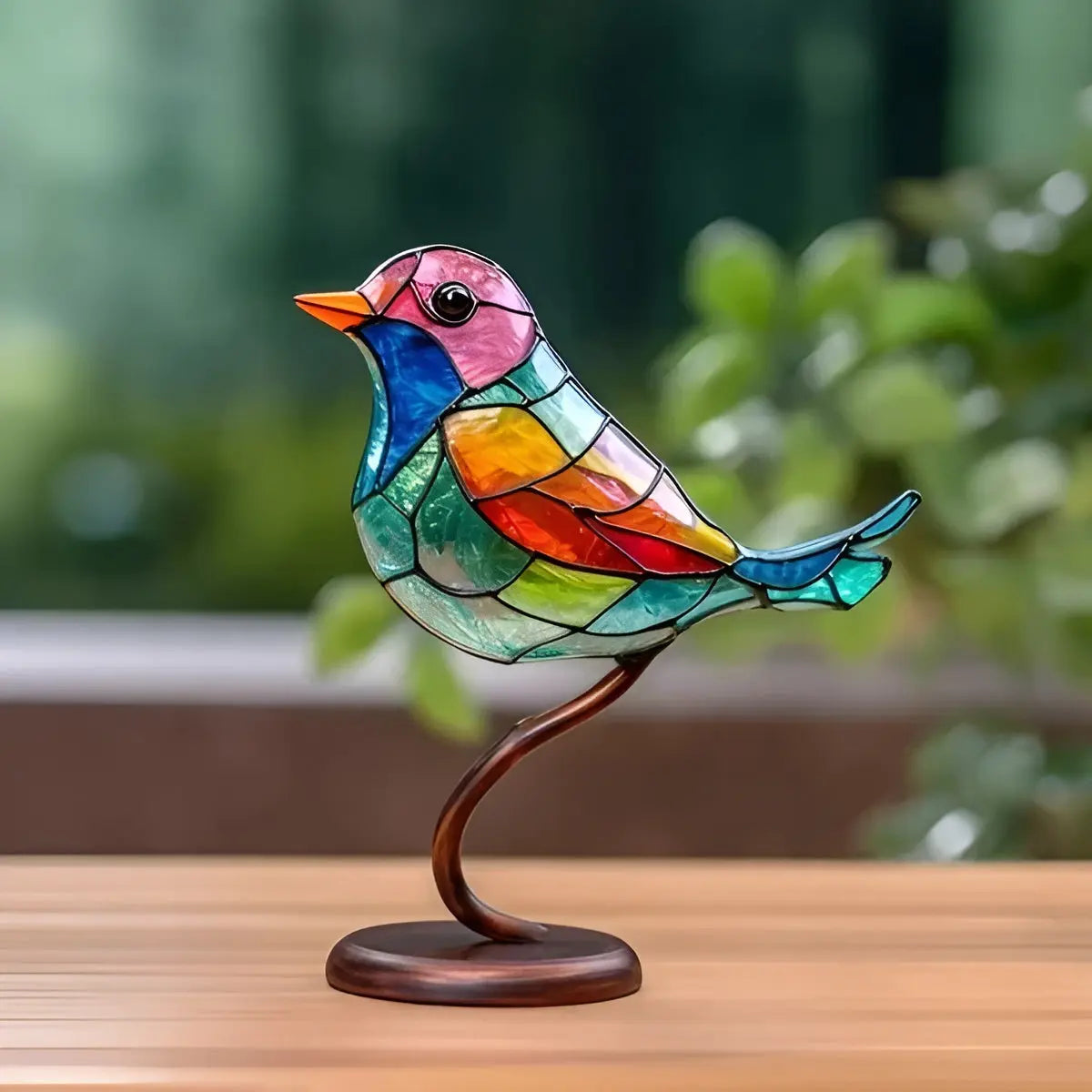 RainbowWing Bird - Mehrfarbiges doppelseitiges Acryl-Vogel-Tischornament Elegare