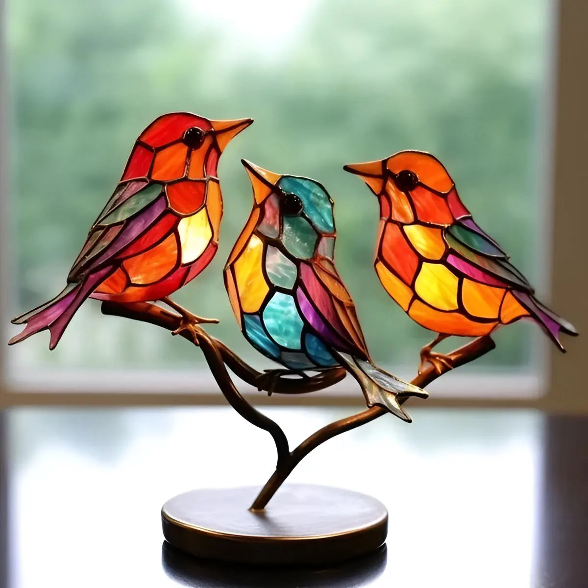 RainbowWing Bird - Mehrfarbiges doppelseitiges Acryl-Vogel-Tischornament Elegare