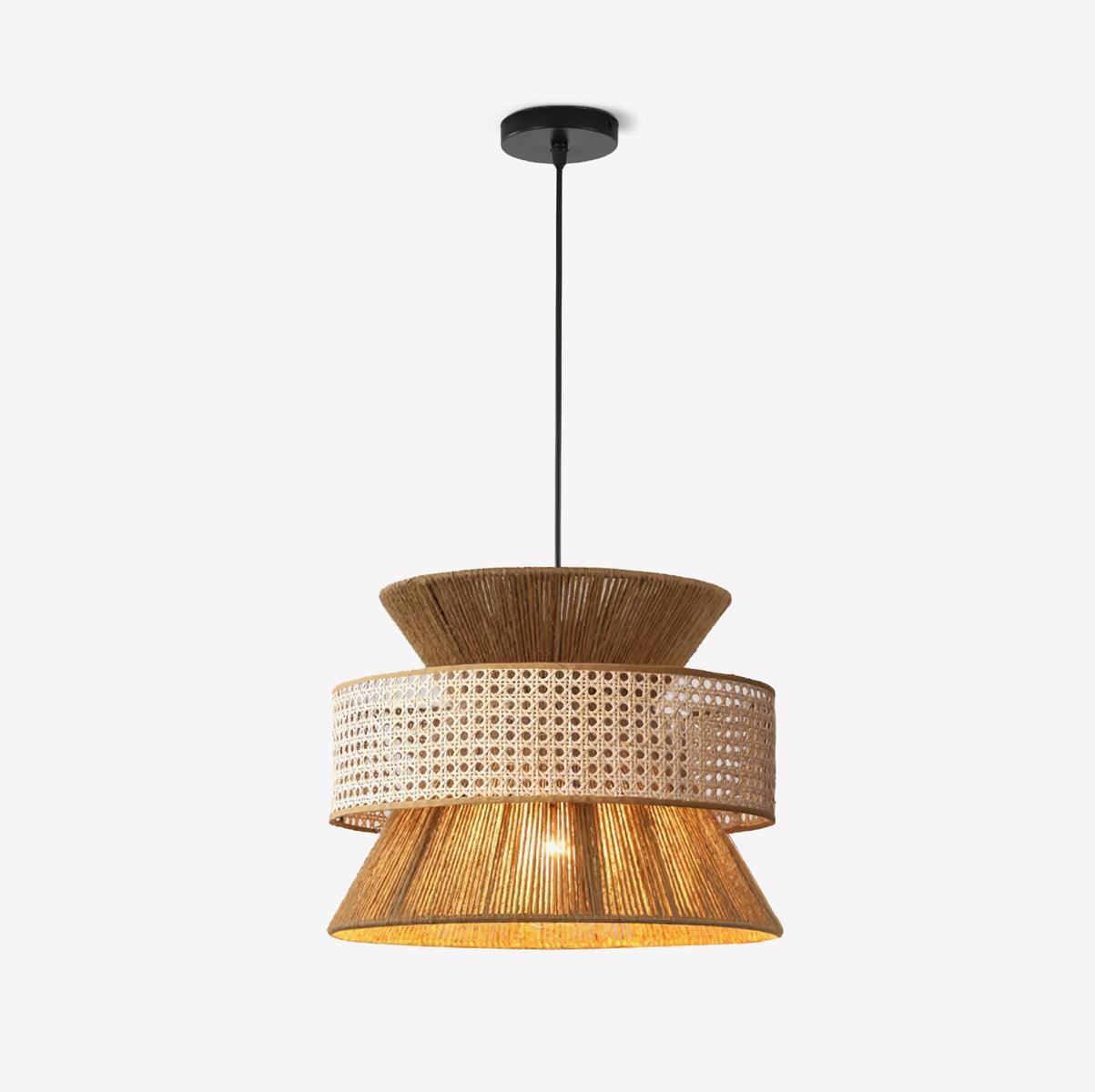 BambooLuxe Light - Italienische Bambus Rattan Pendelleuchte Elegare