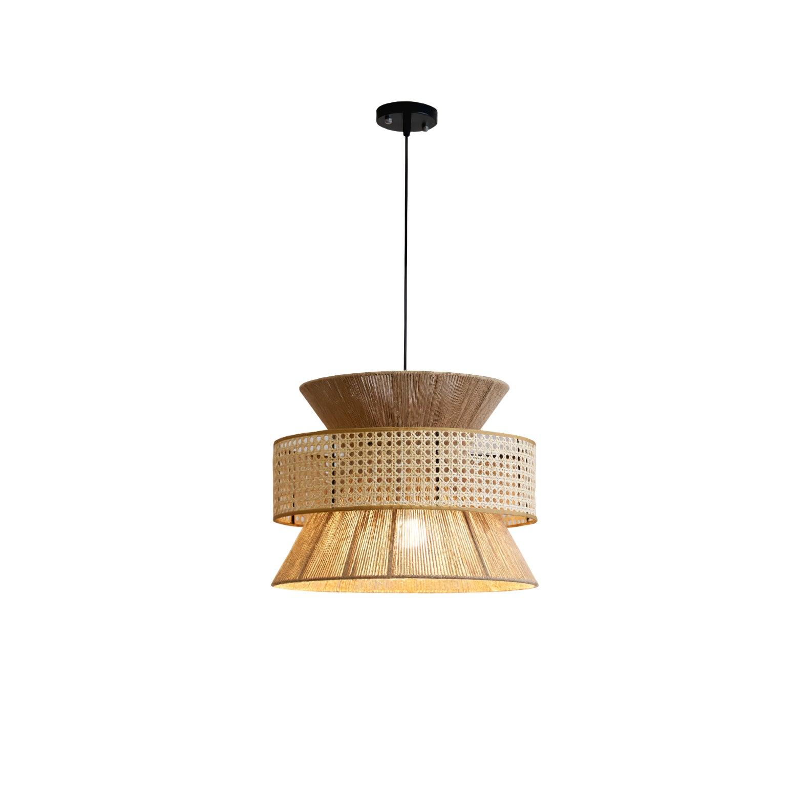 BambooLuxe Light - Italienische Bambus Rattan Pendelleuchte Elegare