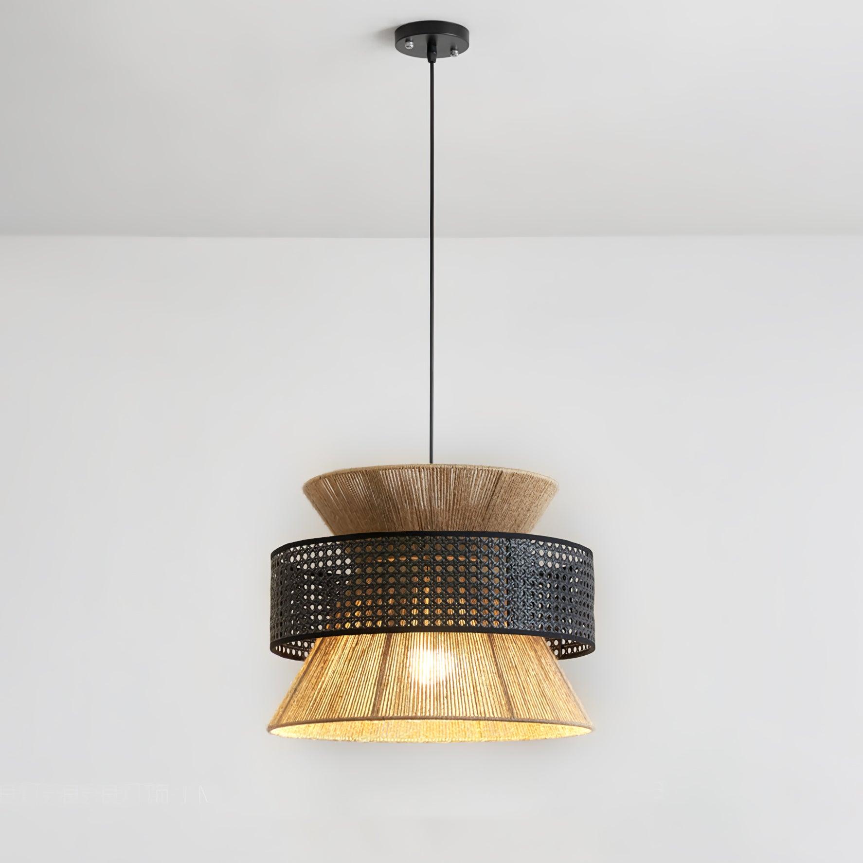 BambooLuxe Light - Italienische Bambus Rattan Pendelleuchte Elegare