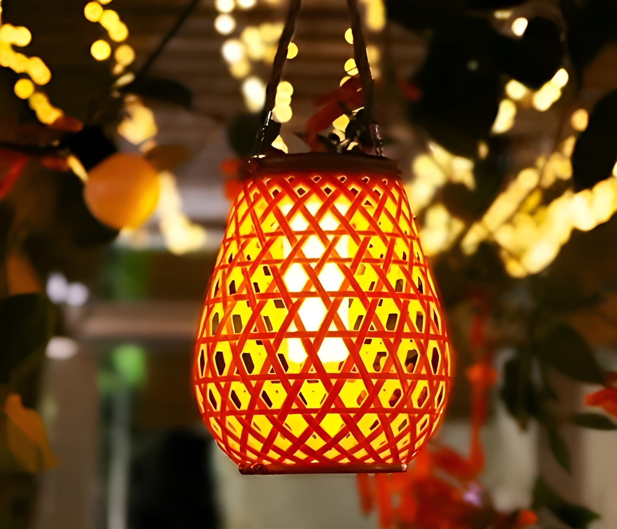 RattanBreeze Light - Kreative Rattan Solar Garten Deko Lampe Elegare