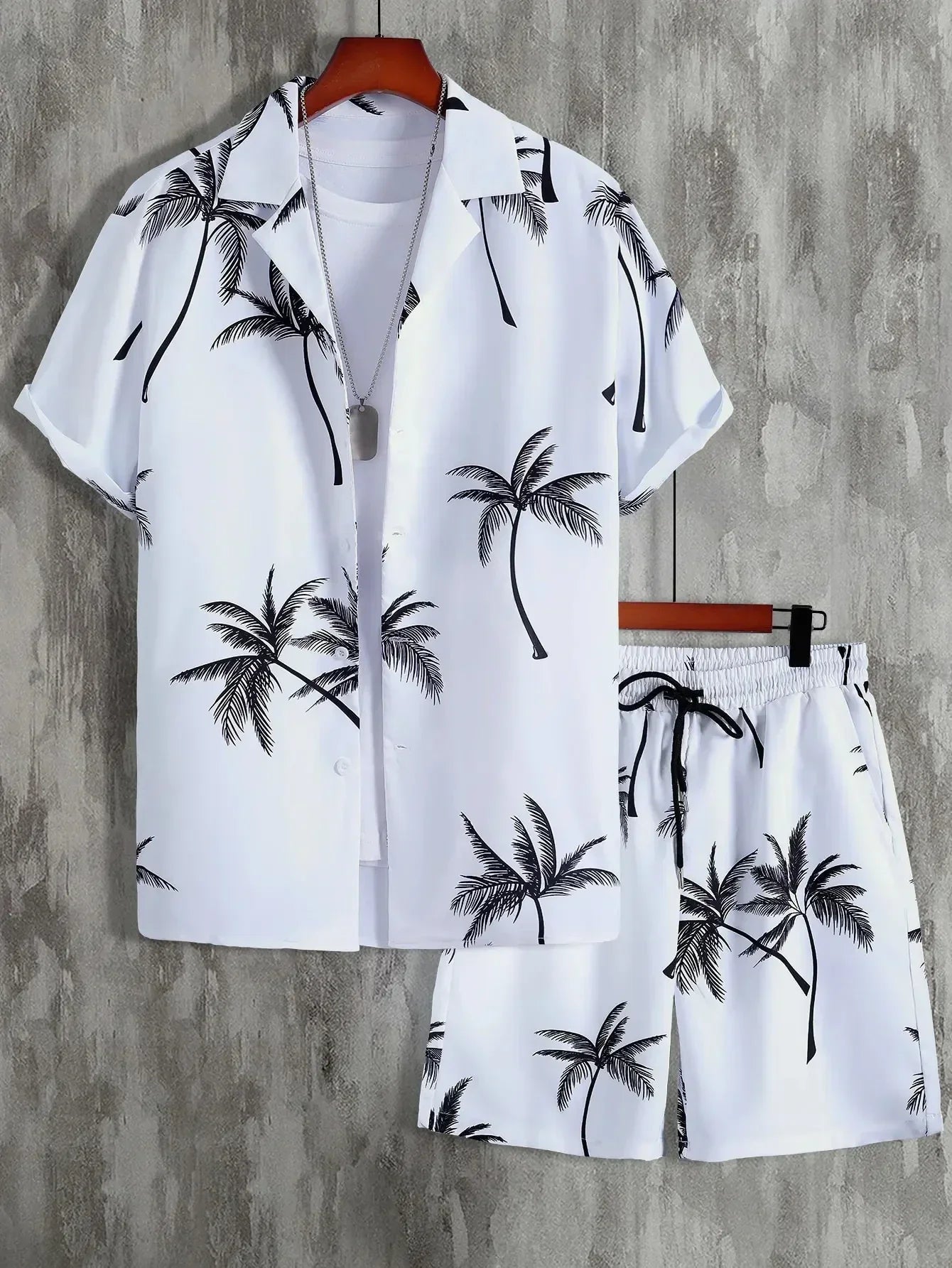 Erik Set - Herren Casual Hawaiian Sommer Zweiteiliges Set Elegare