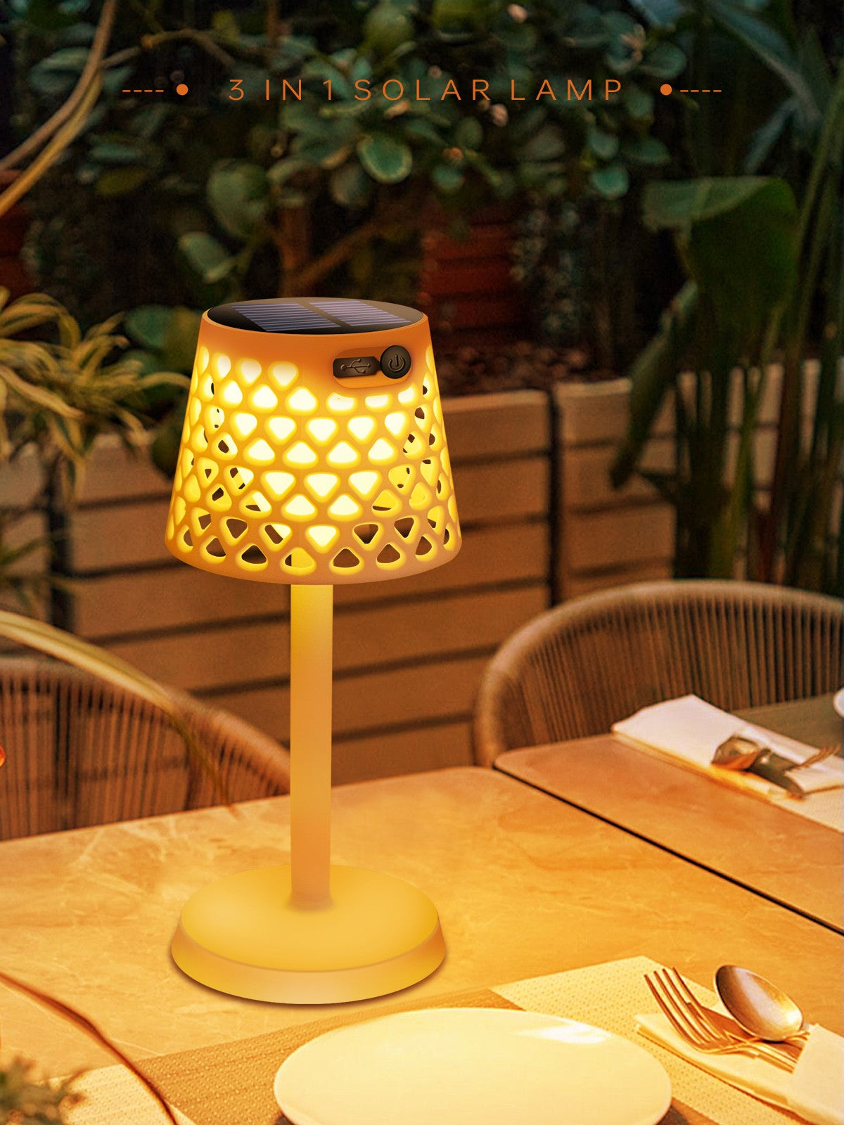 SolarRadiance Lampe - Moderne kabellose Solar Gartenlampe mit 3-facher Installation Elegare