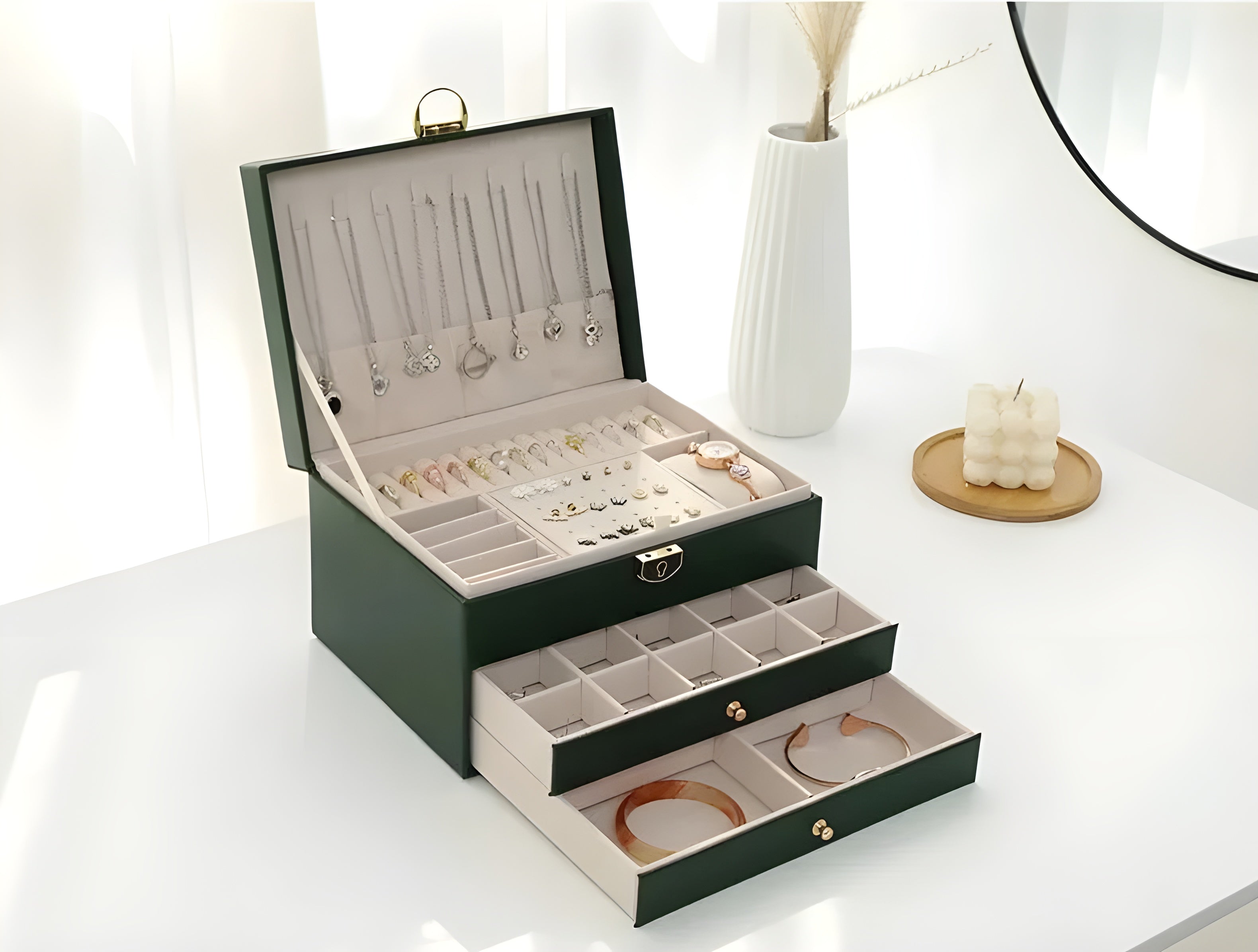 DiamondKeep Box - Elegante Drie-laagse Sieradendoos