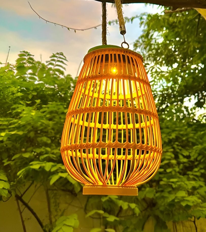 RattanBreeze Light - Kreative Rattan Solar Garten Deko Lampe Elegare