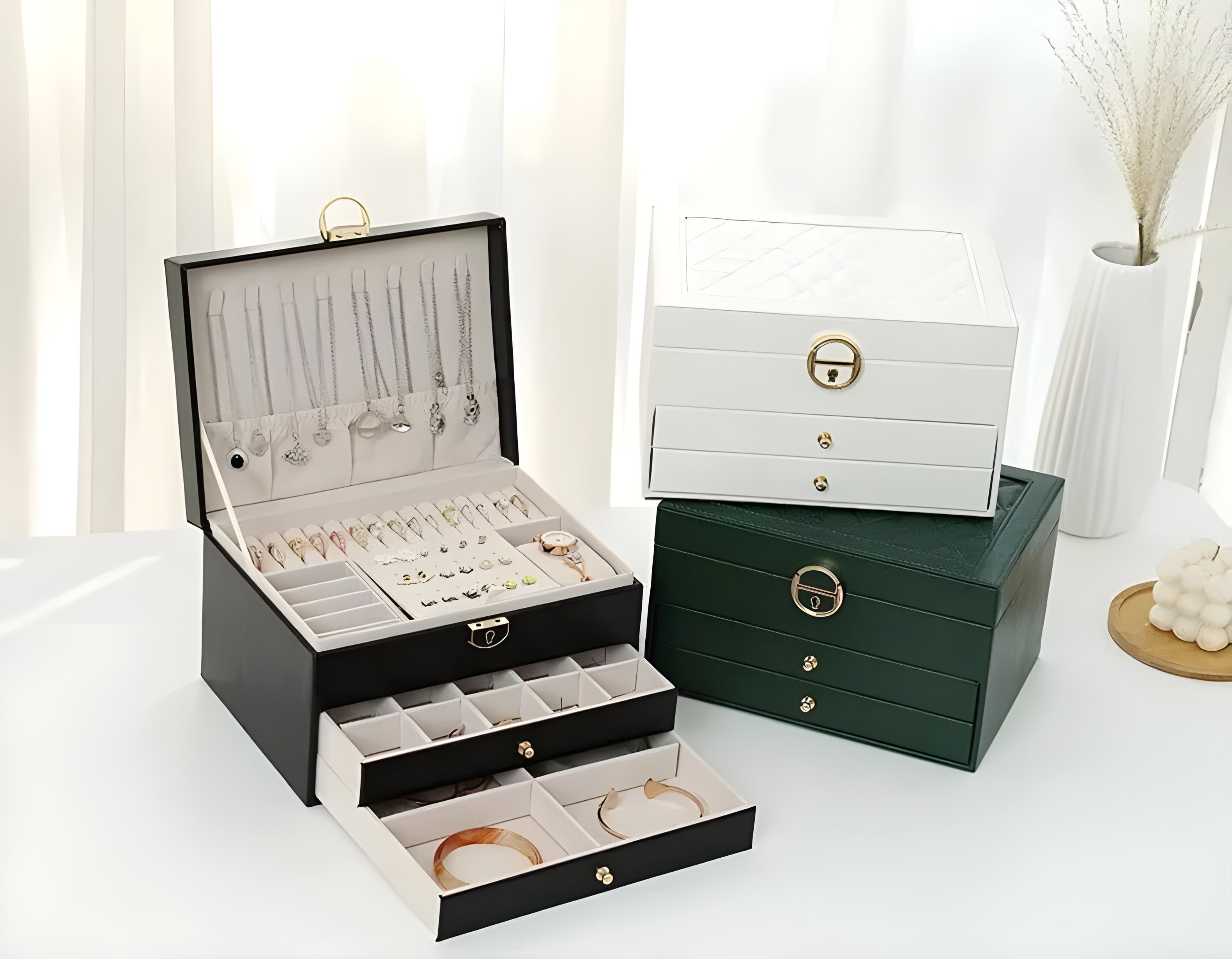 DiamondKeep Box - Elegante Drie-laagse Sieradendoos