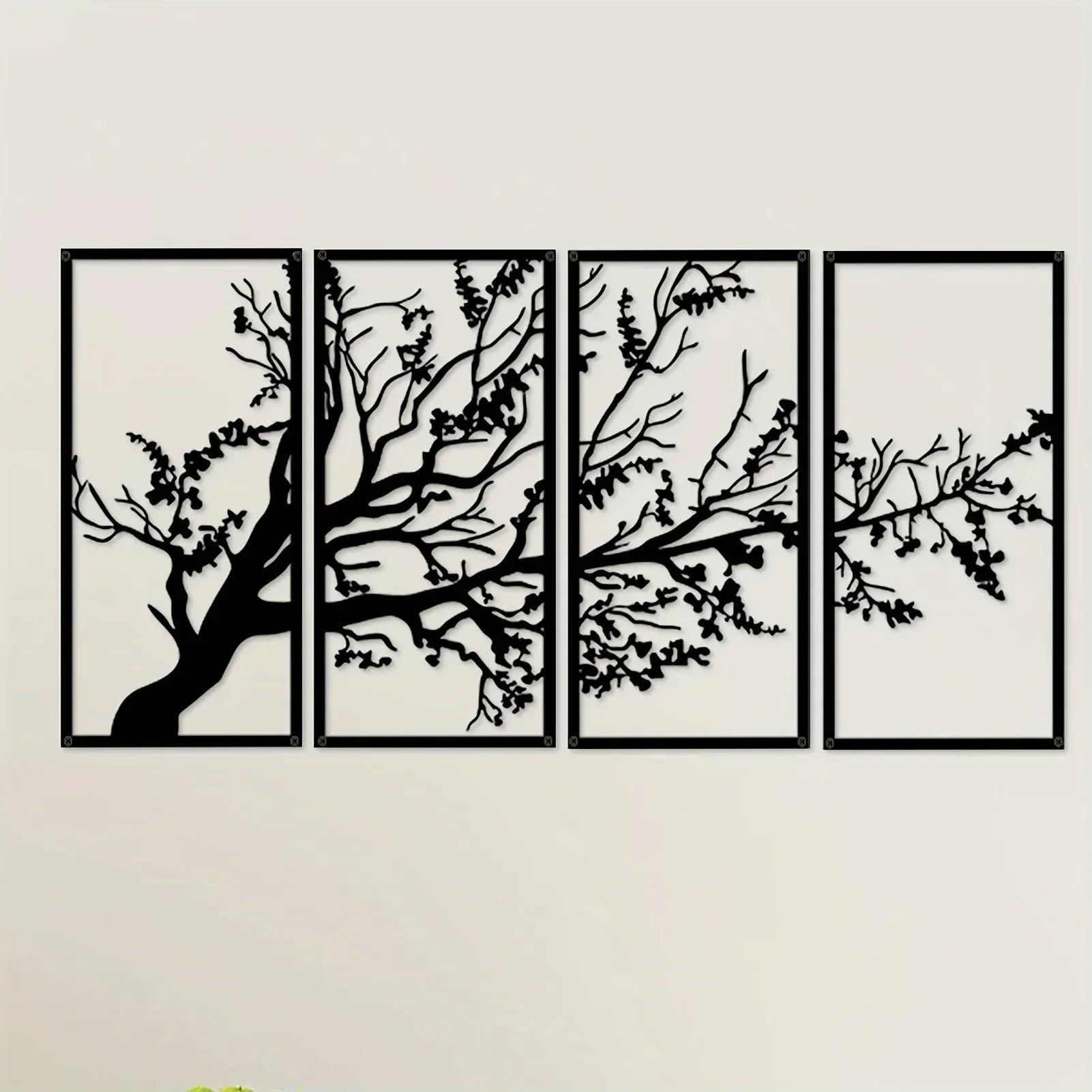 LifeBranch Decor - Tree of Life 4 Pieces Metal Wall Art Decoration Elegare