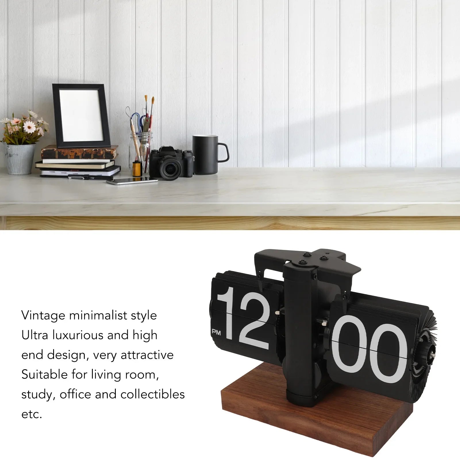 RetroFlip Clock - Vintage Automatic Digital Flip Page Clock Elegare