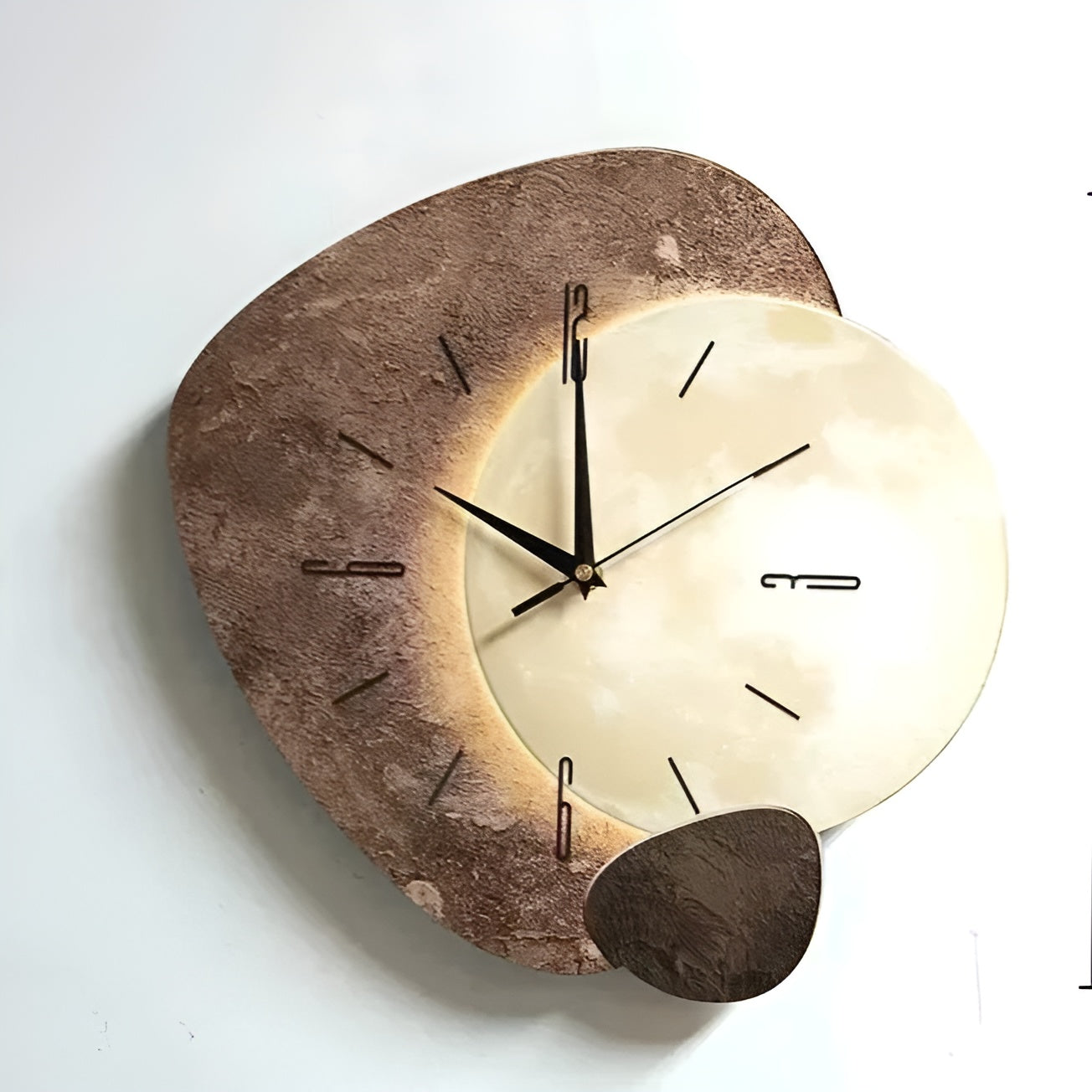 TimelessWood Clock - Creatieve Houten Wandklok met Verlichting voor Binnen