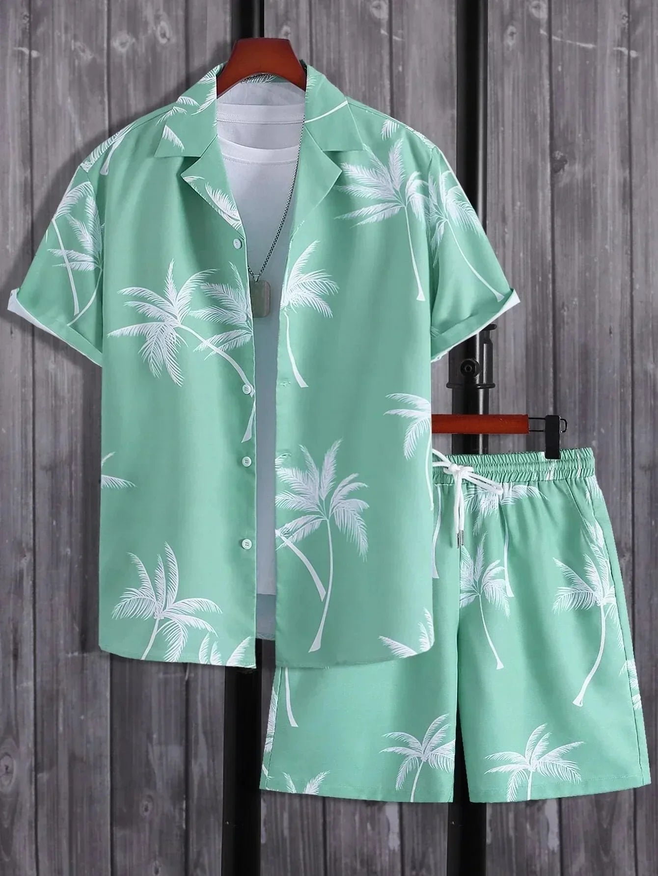 Erik Set - Herren Casual Hawaiian Sommer Zweiteiliges Set Elegare