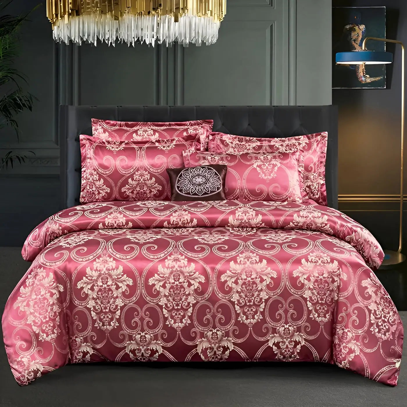 SatinOpulence Set - Modern Luxury Jacquard Satin Bettwäsche Elegare