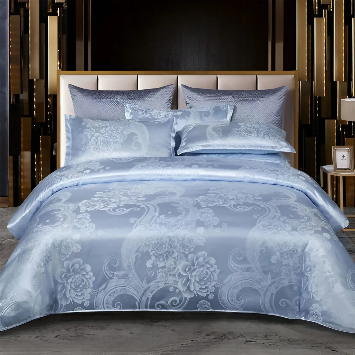 SatinOpulence Set - Modern Luxury Jacquard Satin Bettwäsche Elegare