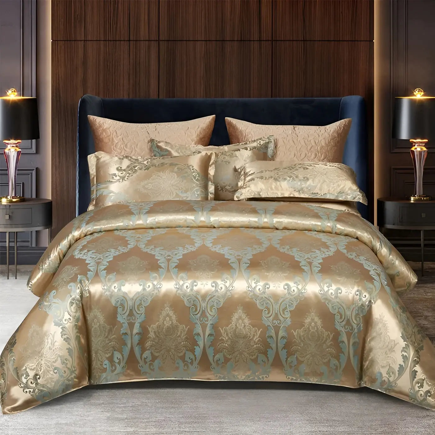 SatinOpulence Set - Modern Luxury Jacquard Satin Bettwäsche Elegare