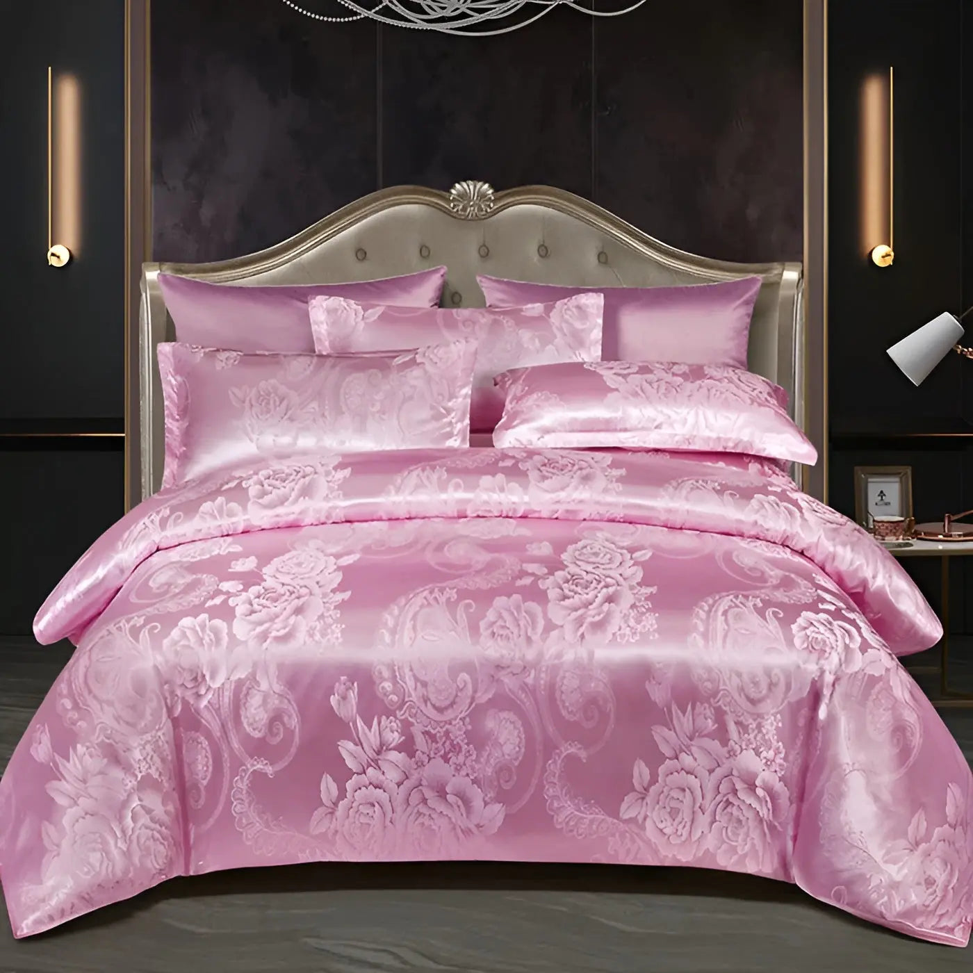 SatinOpulence Set - Modern Luxury Jacquard Satin Bettwäsche Elegare