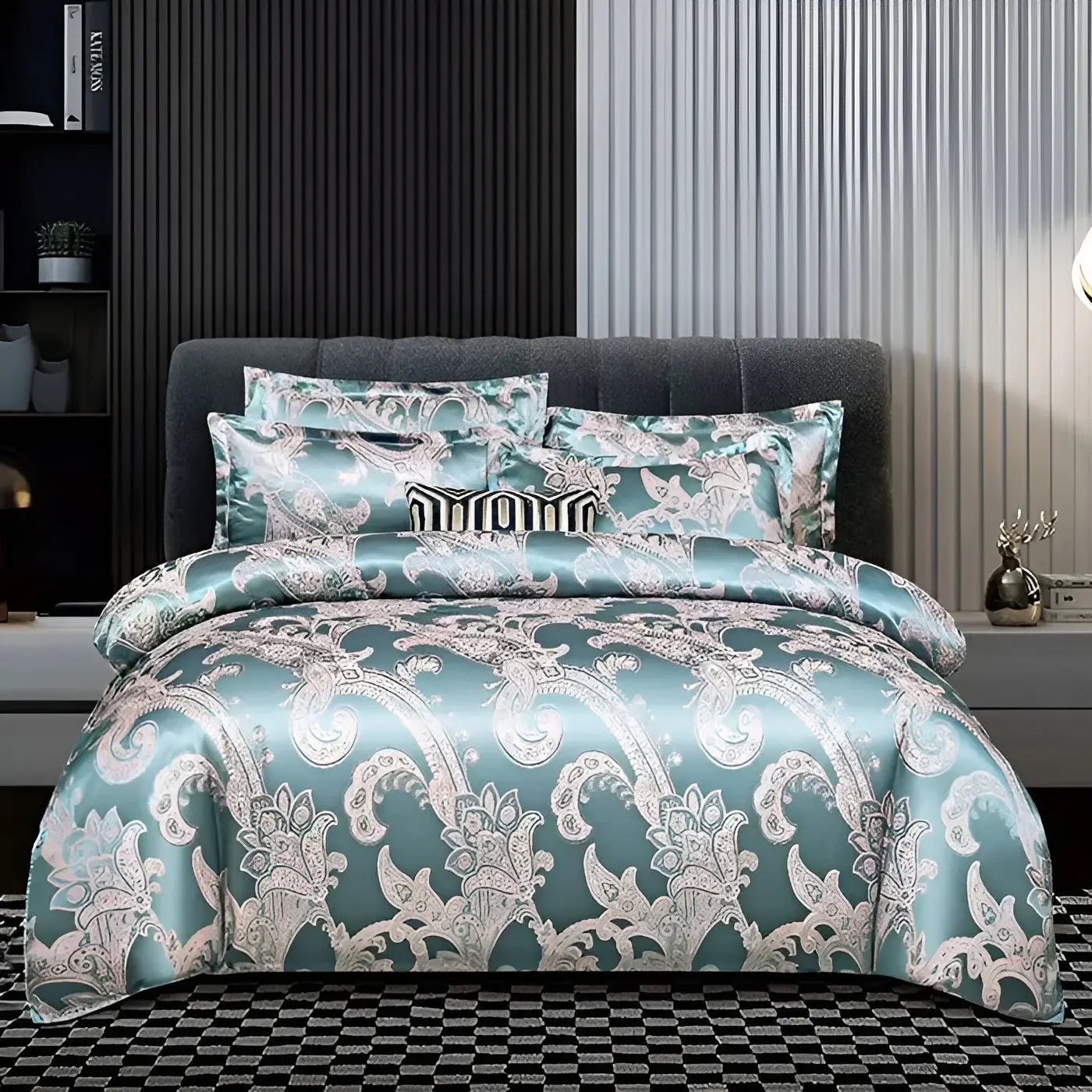 SatinOpulence Set - Modern Luxury Jacquard Satin Bettwäsche Elegare