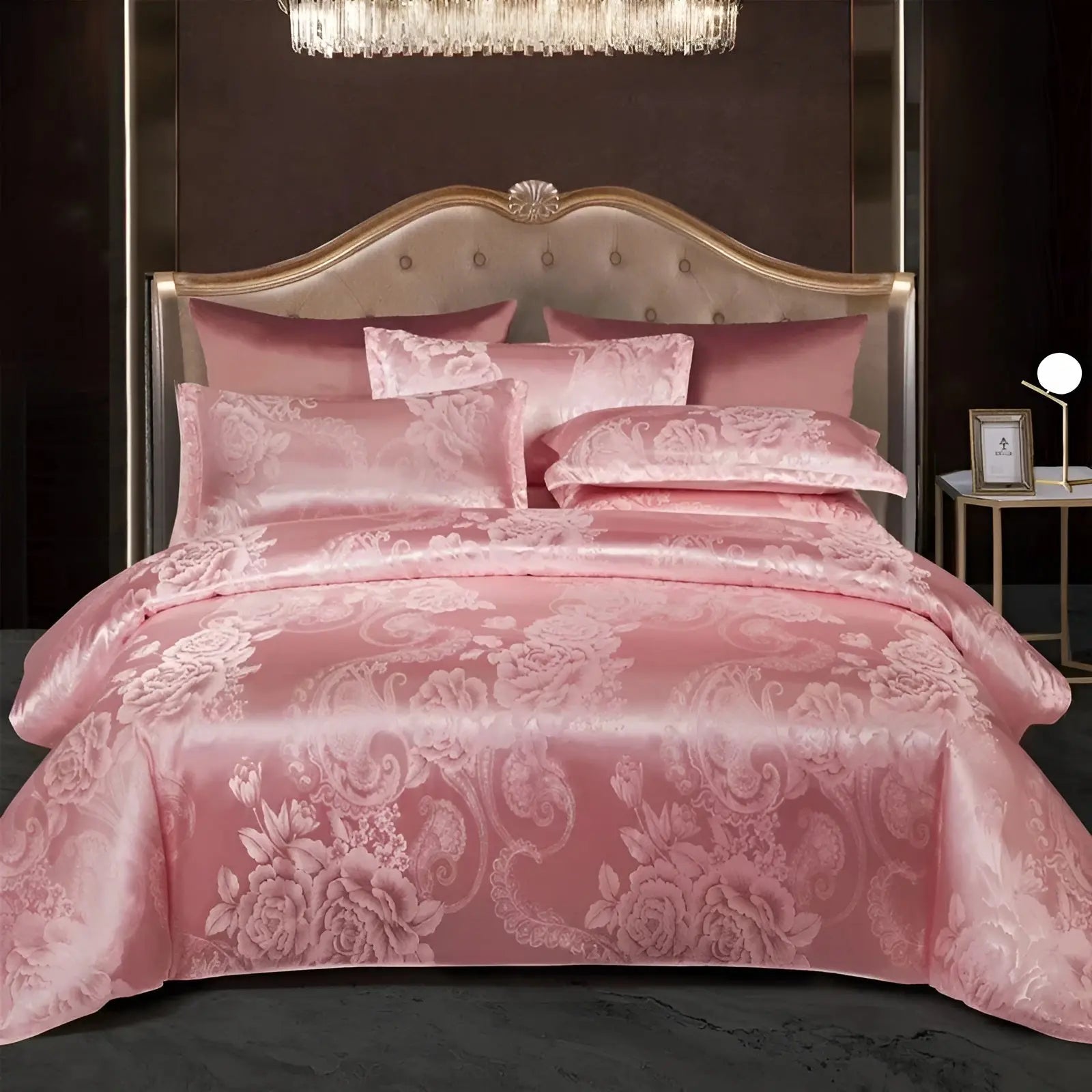 SatinOpulence Set - Modern Luxury Jacquard Satin Bettwäsche Elegare