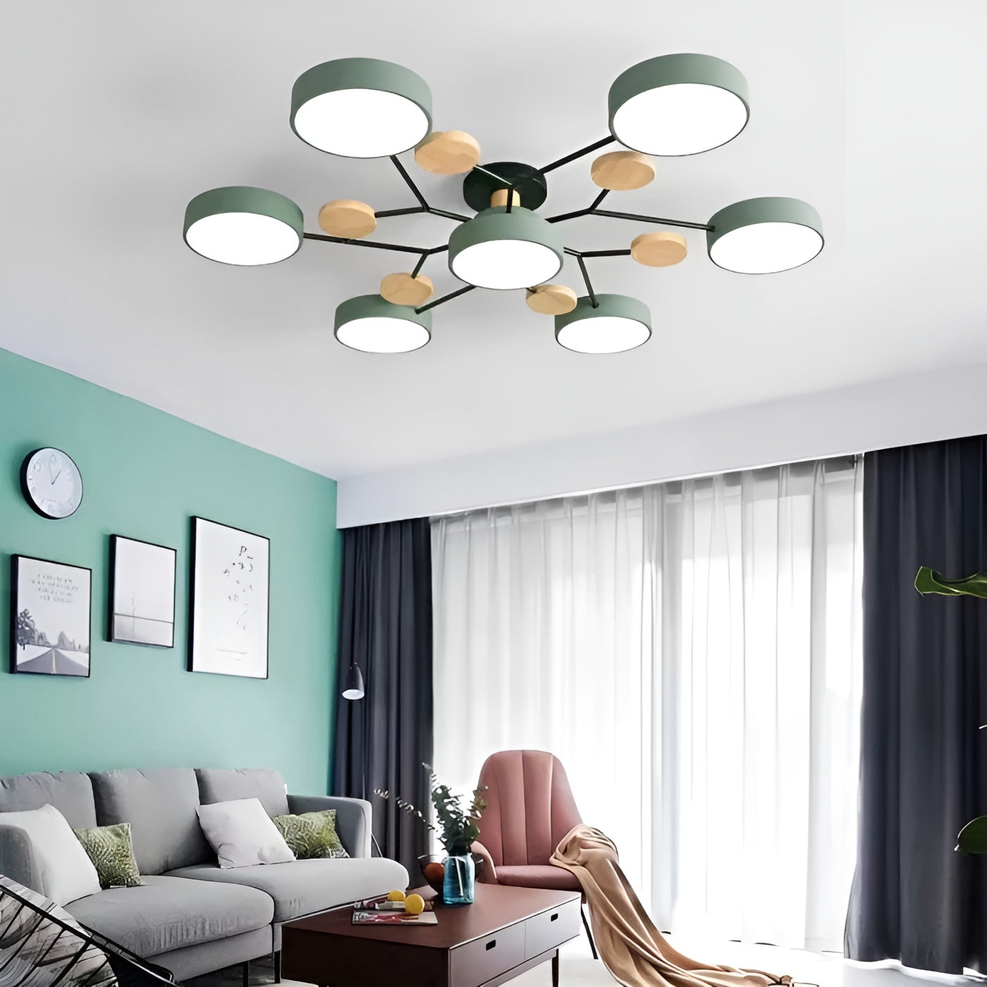 ScandiGlow Light - Nordic Modern Branched Disc LED Ceiling Light Elegare