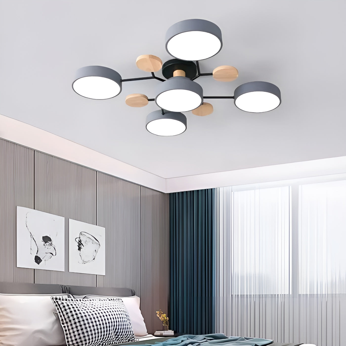 ScandiGlow Light - Nordic Modern Branched Disc LED Ceiling Light Elegare