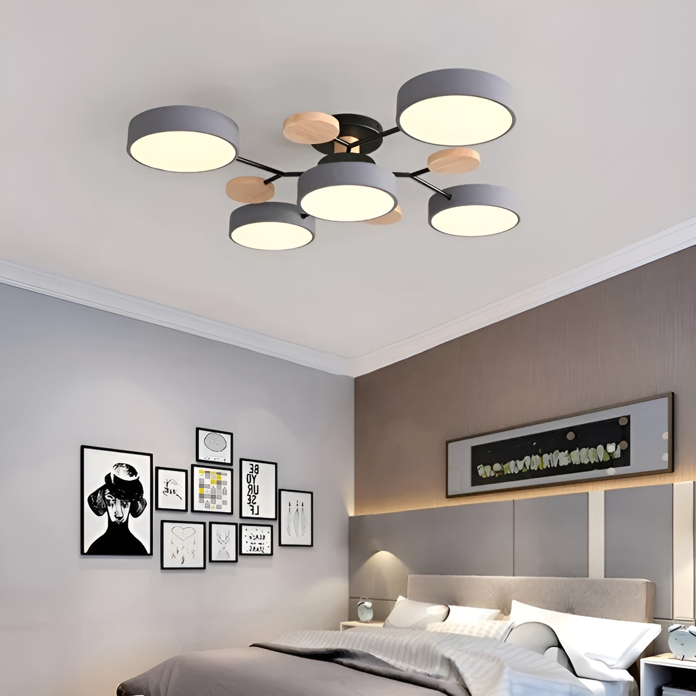 ScandiGlow Light - Nordic Modern Branched Disc LED Ceiling Light Elegare