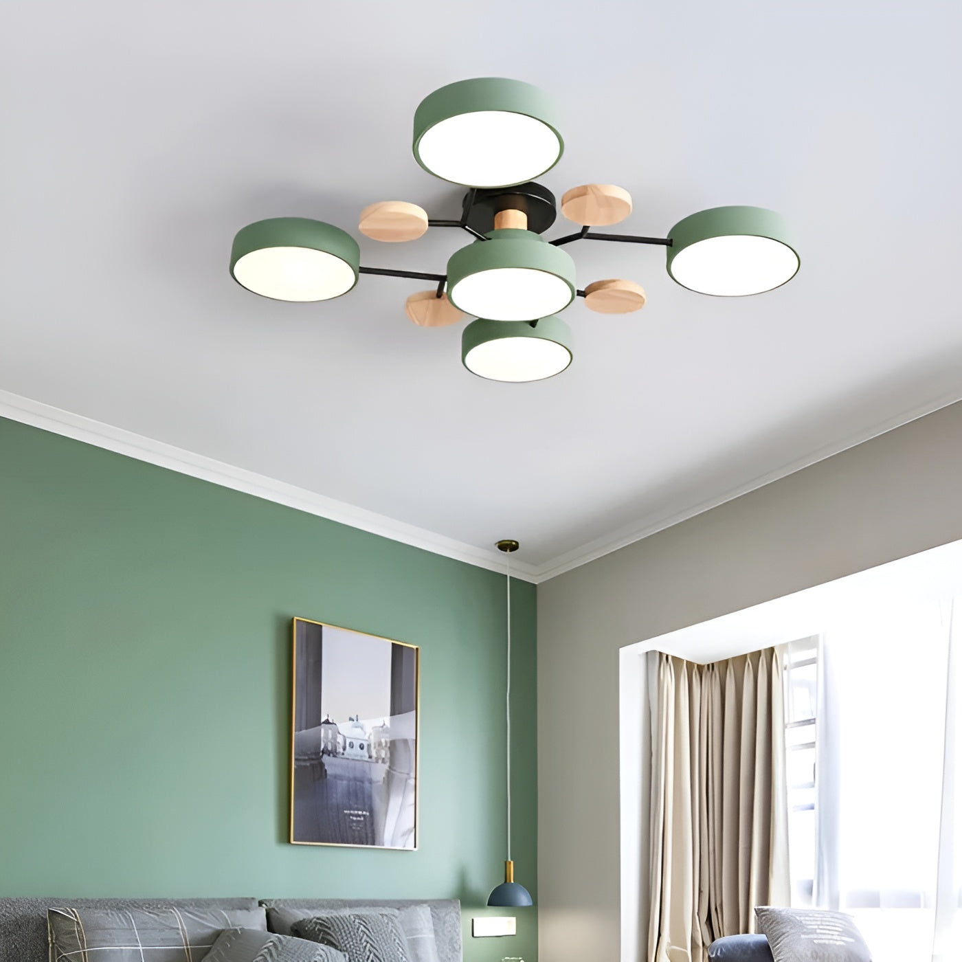 ScandiGlow Light - Nordic Modern Branched Disc LED Ceiling Light Elegare