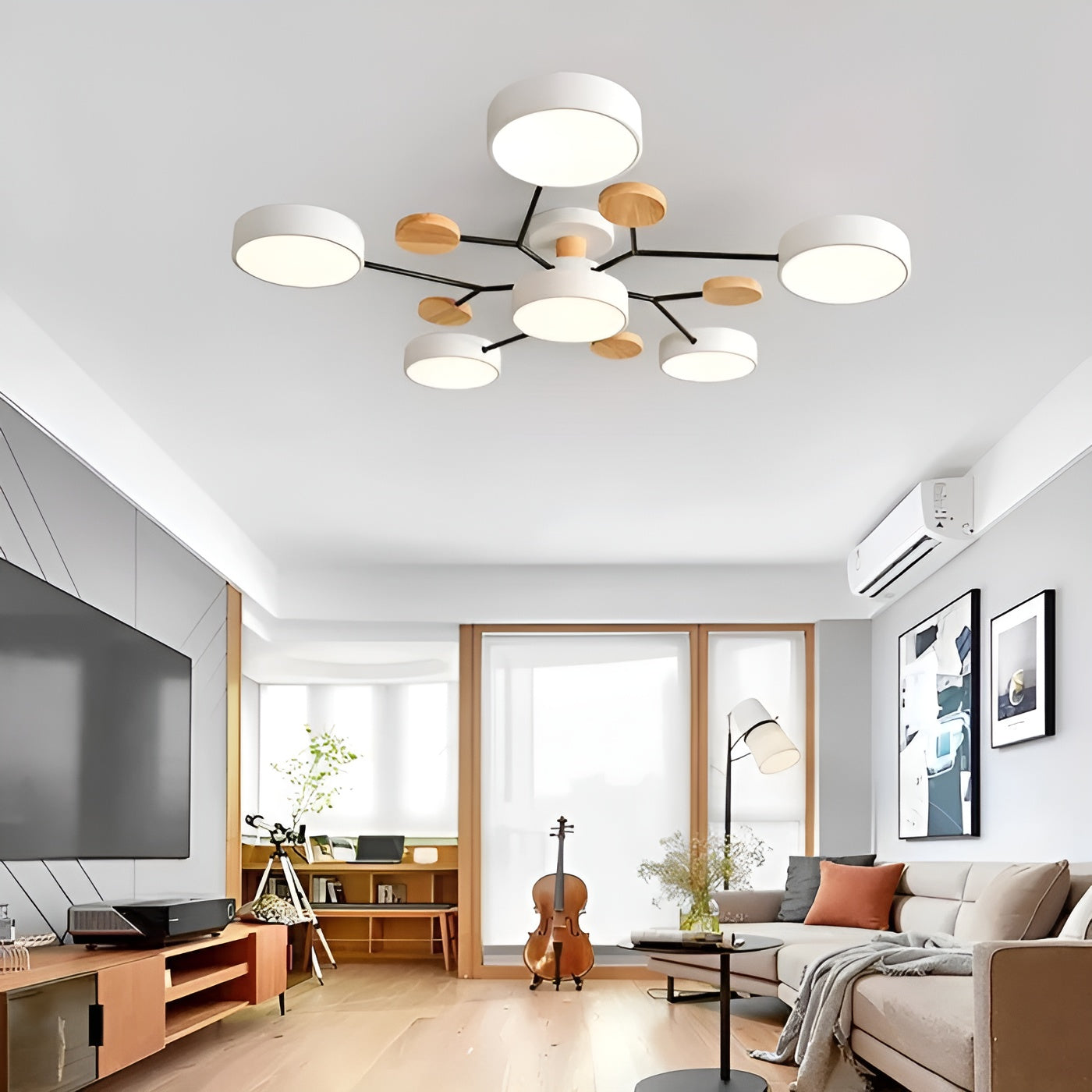 ScandiGlow Light - Nordic Modern Branched Disc LED Ceiling Light Elegare