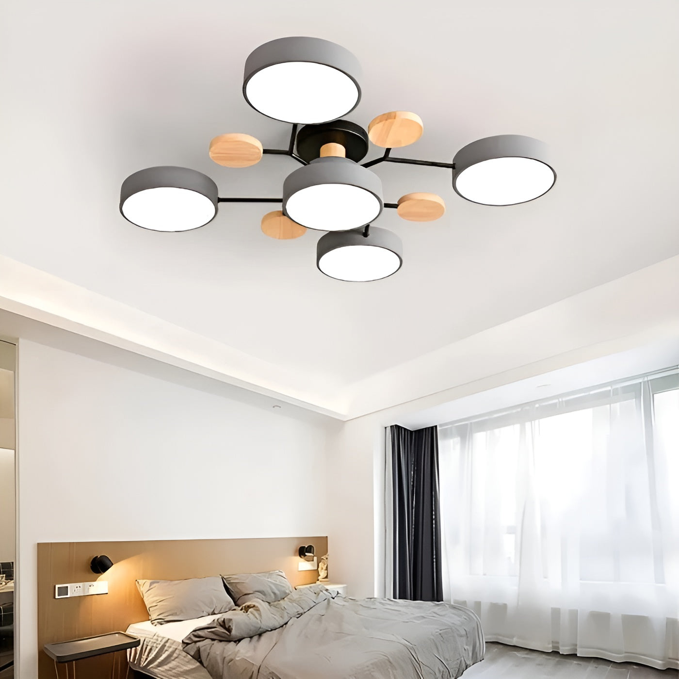 ScandiGlow Light - Nordic Modern Branched Disc LED Ceiling Light Elegare