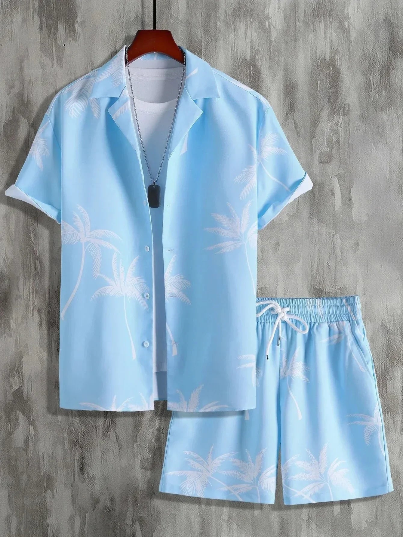 Erik Set - Herren Casual Hawaiian Sommer Zweiteiliges Set Elegare