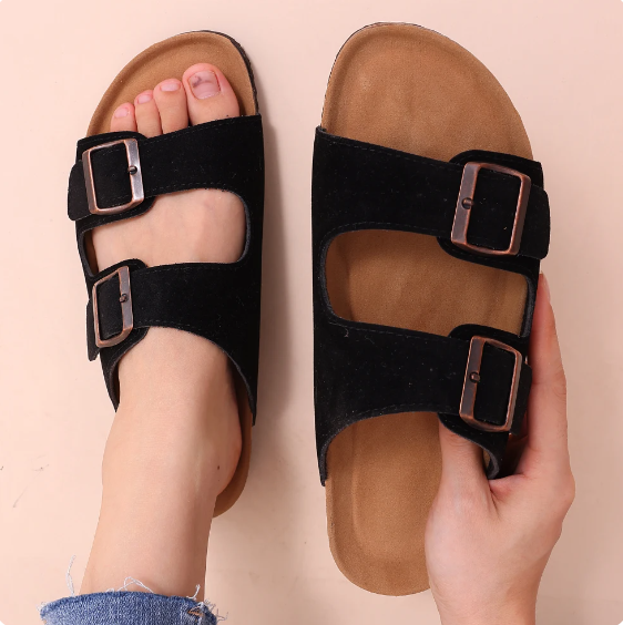 Comwarm Kurk Sandalen voor de Zomerse Dames, Suède Stijl - Velari - 