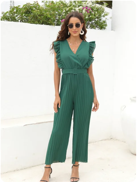 Urban Vibes Geplooid Jumpsuit Stijlvol en Comfortabel Zomerlook - Velari - 