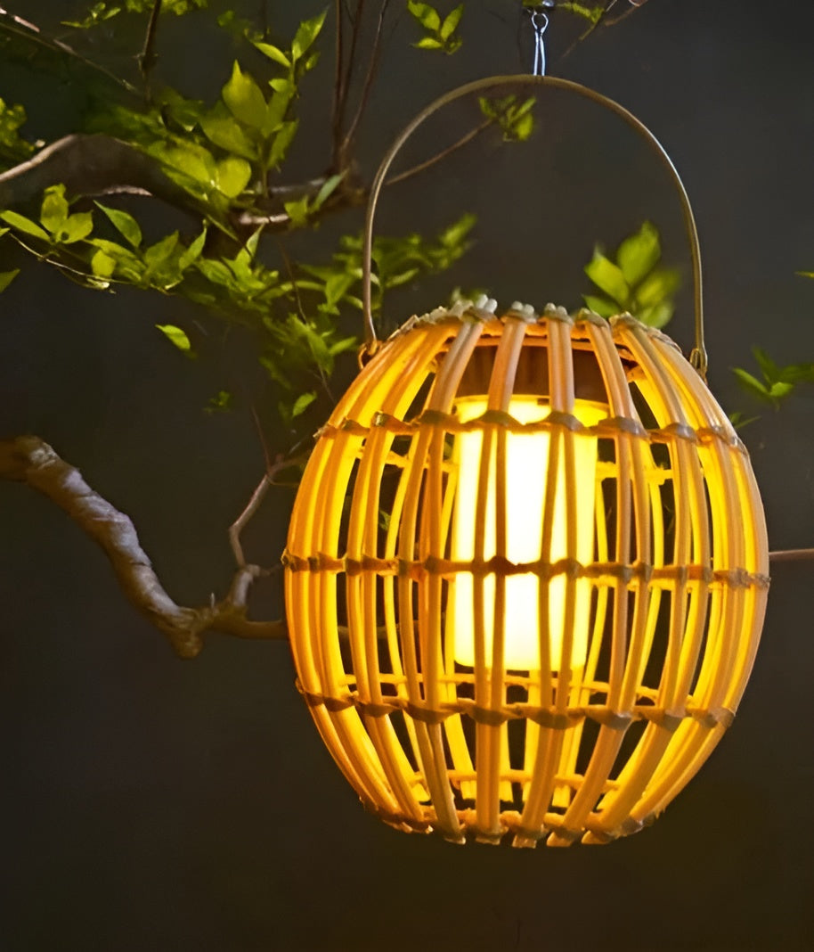 RattanBreeze Light - Kreative Rattan Solar Garten Deko Lampe Elegare