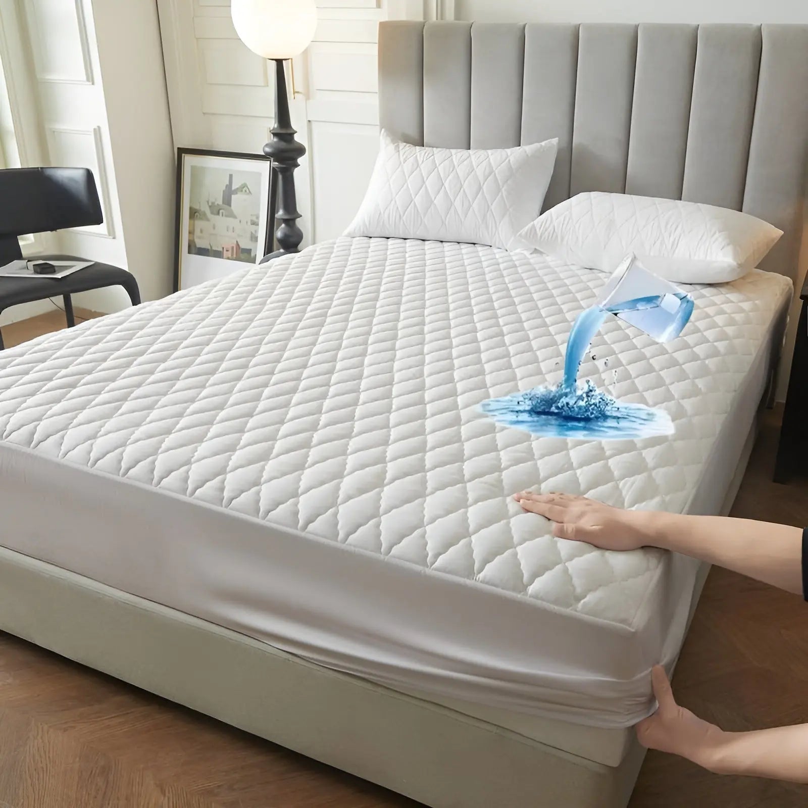 SleepSafe Bettbezug - Weicher und komfortabler Wasserdichter Anti-Rutsch-Matratzenbezug Elegare